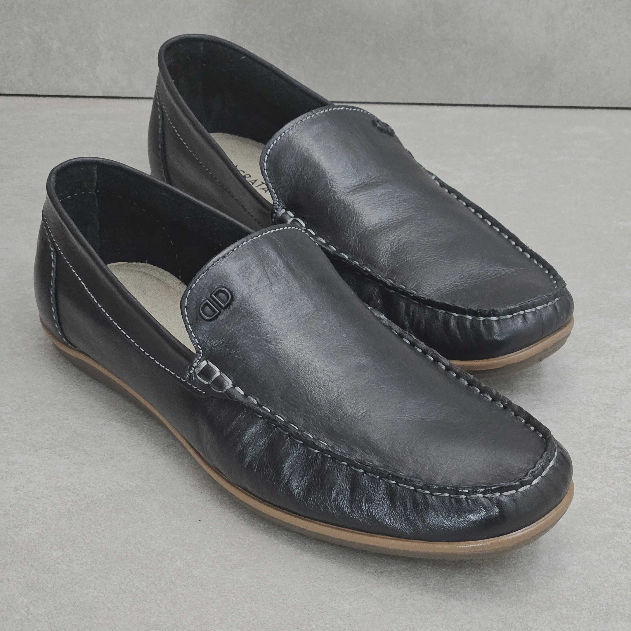 Sapato Mocassim Democrata Denin Tag Em Couro Preto 3