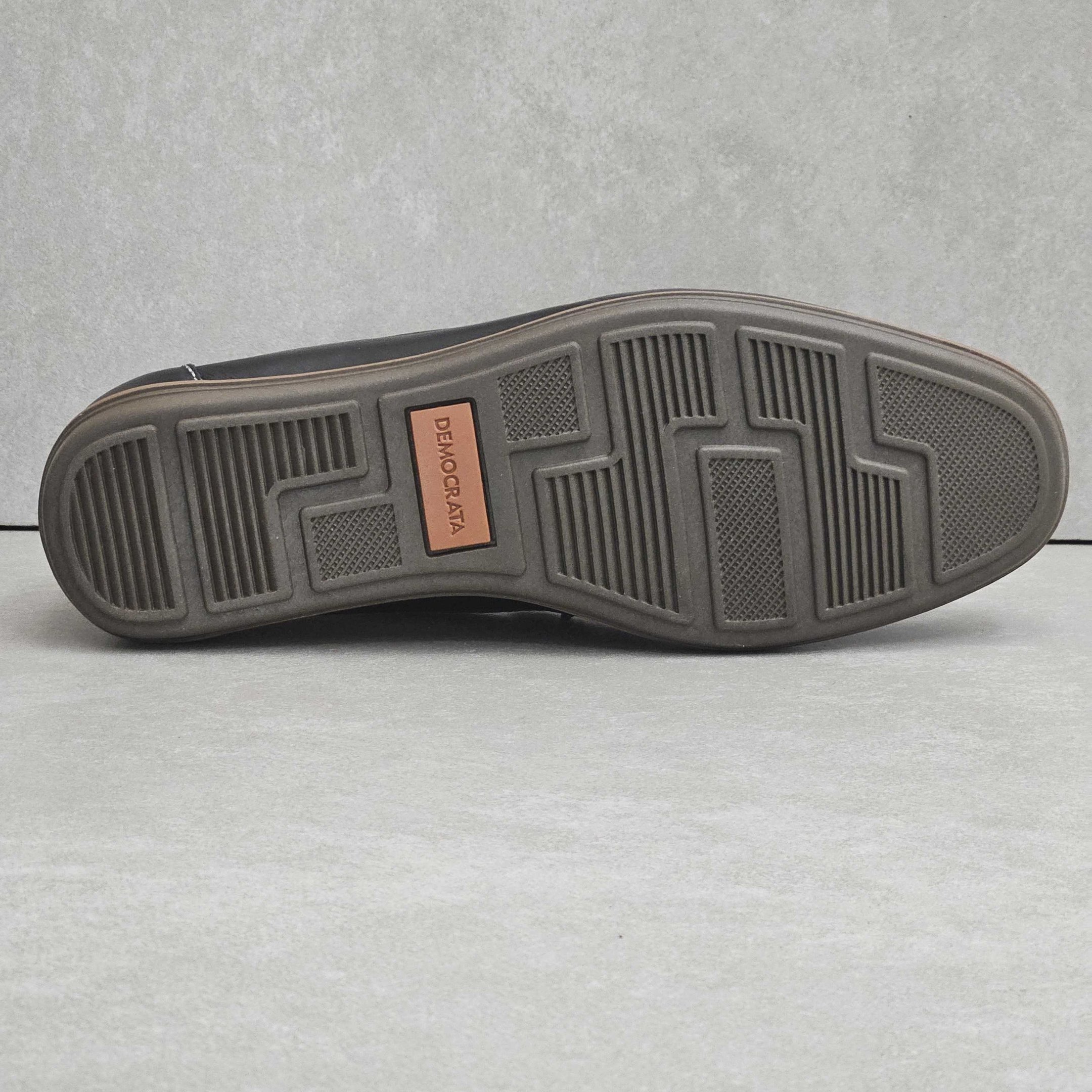 Sapato Mocassim Democrata Denin Tag Em Couro Preto 4