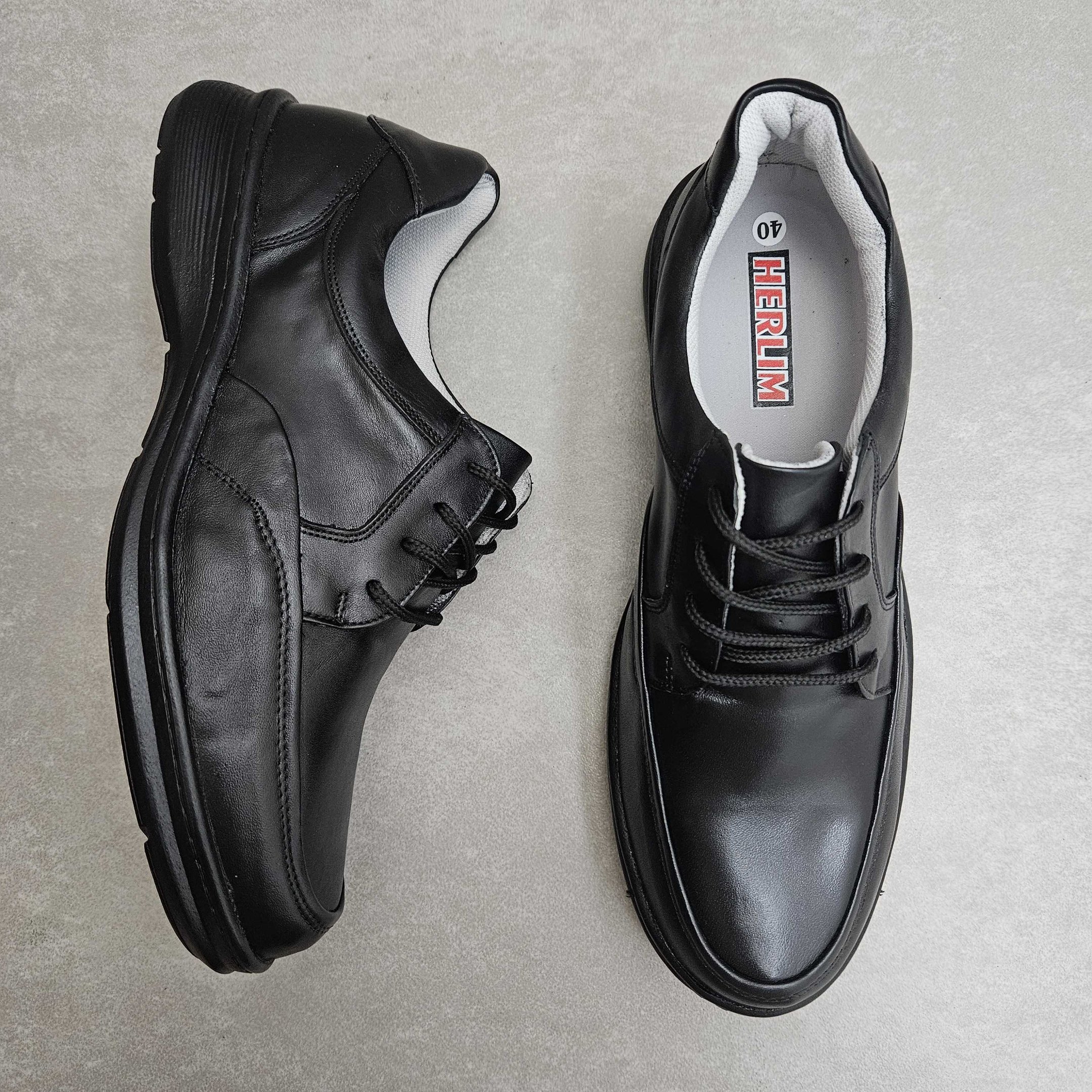 Sapato Social Masculino Herlim Sport Com Cadarço Preto 2