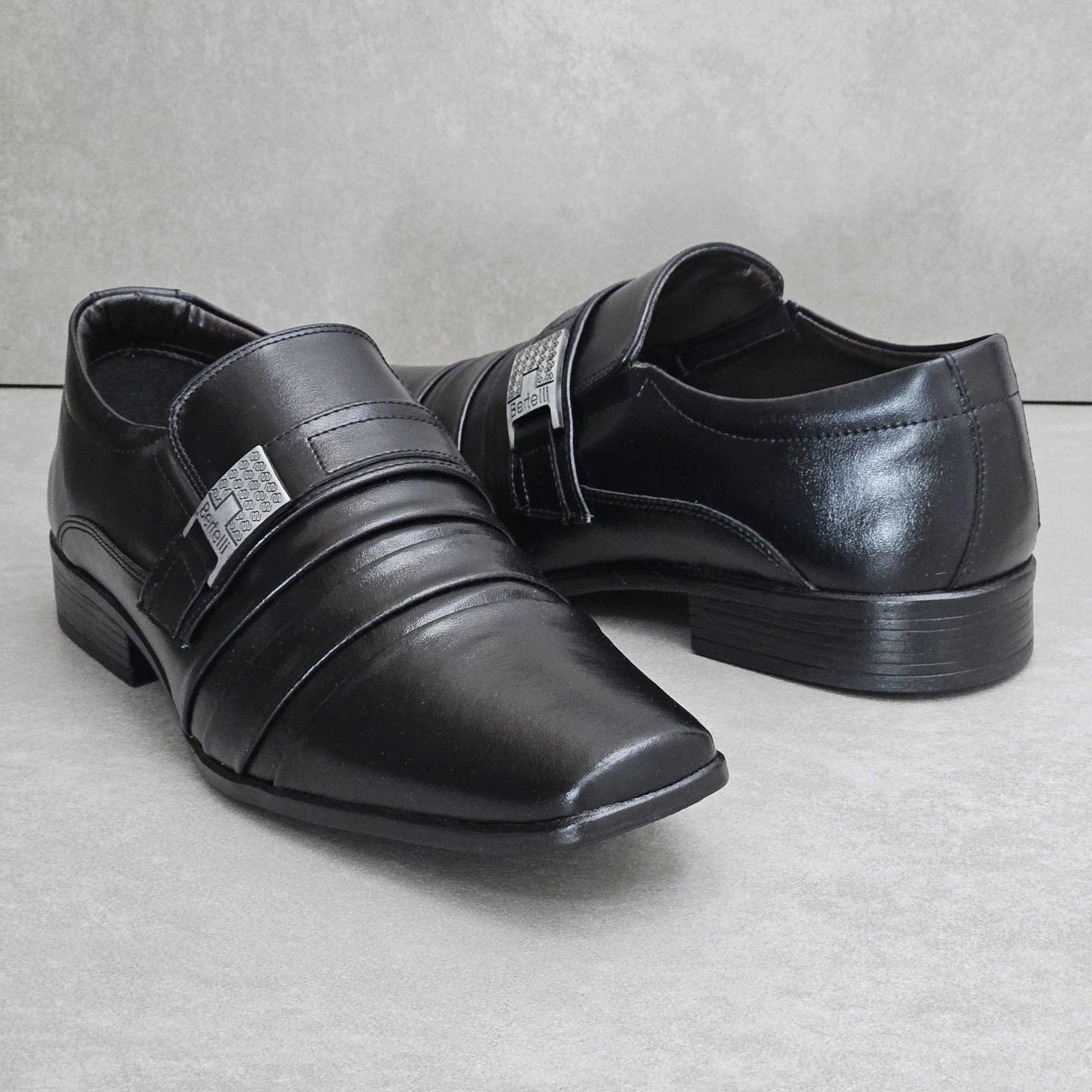 Sapato Social Masculino Bertelli Malbec Plissado Preto 3