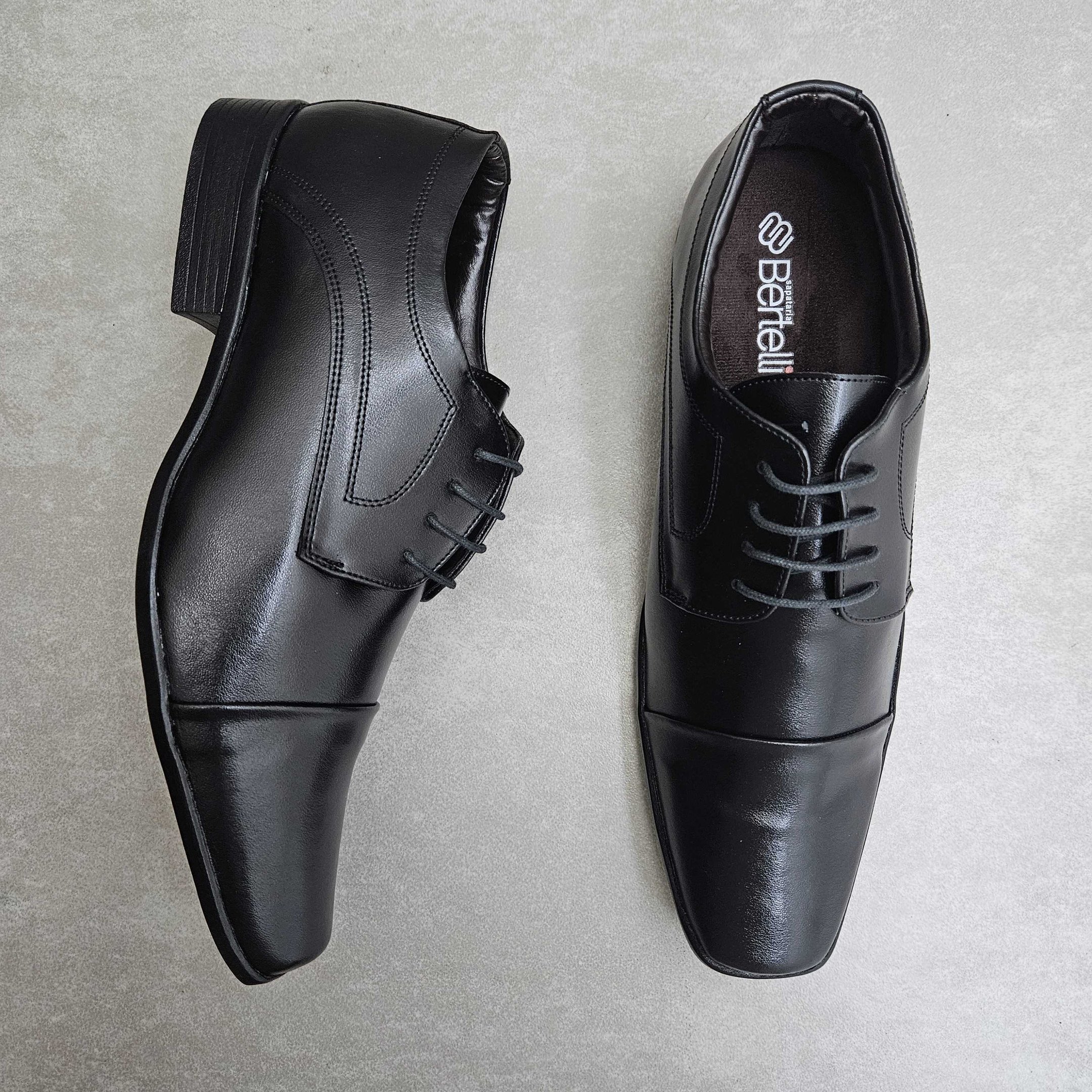 Sapato Social Masculino Bertelli Malbec Com Cardaço Preto 2