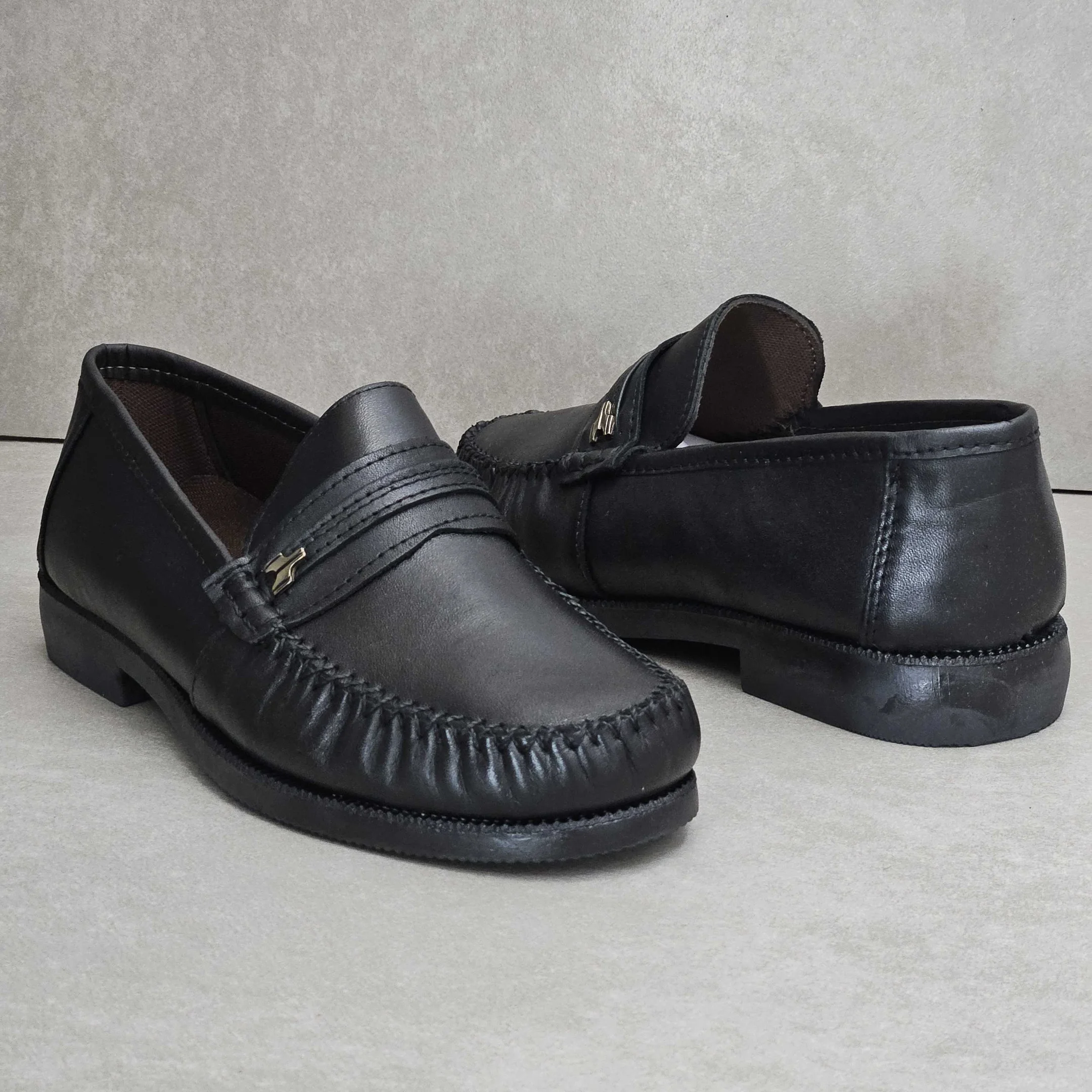 Sapato Mocassim Onda Surf Em Couro Preto 3