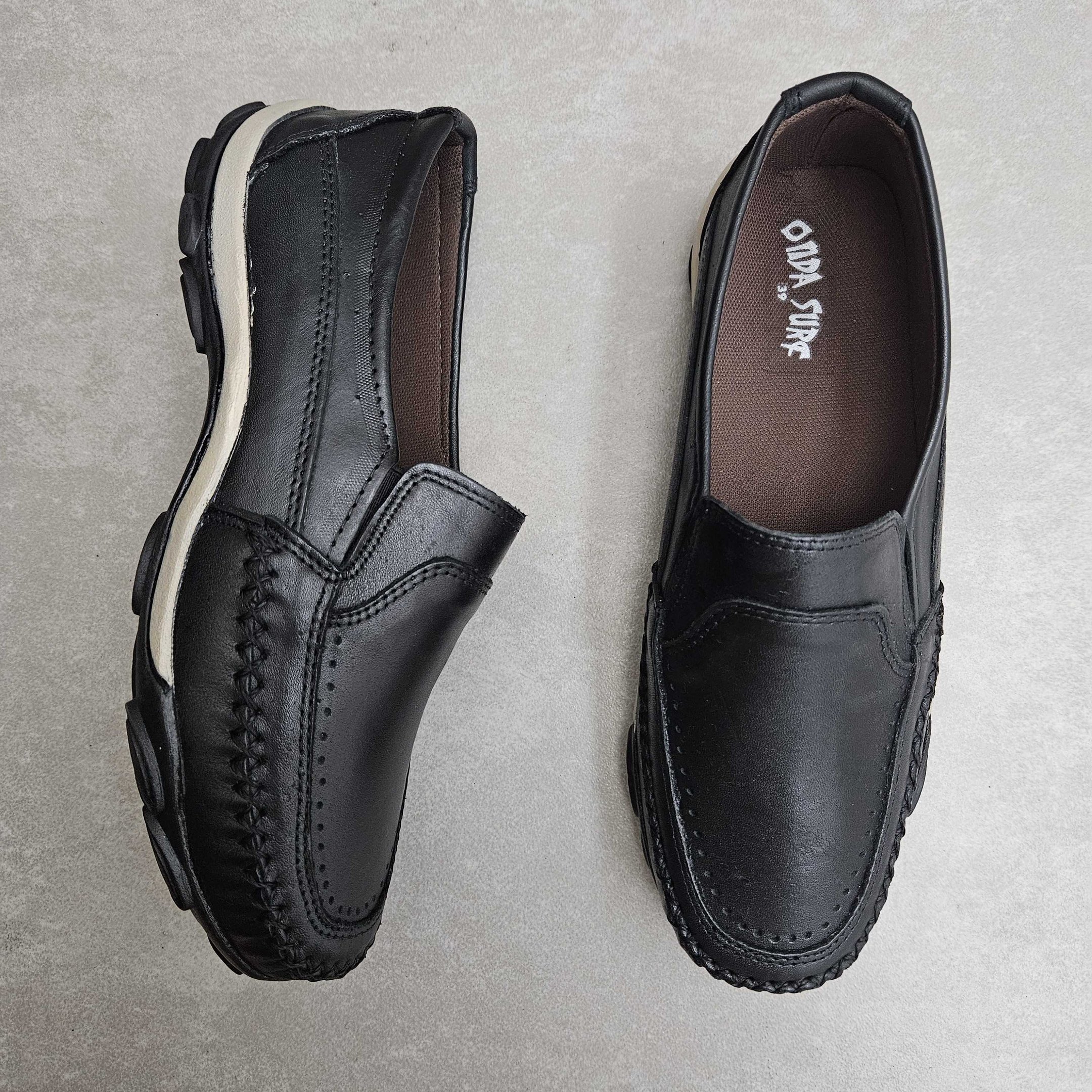 Mocassim Masculino Onda Surf Em Couro Preto 2