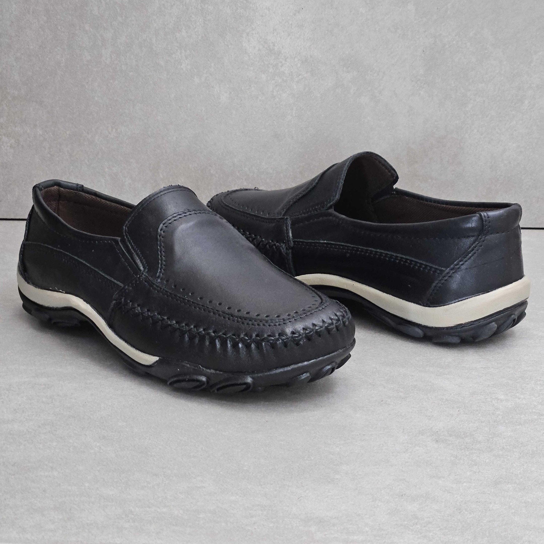 Mocassim Masculino Onda Surf Em Couro Preto 3