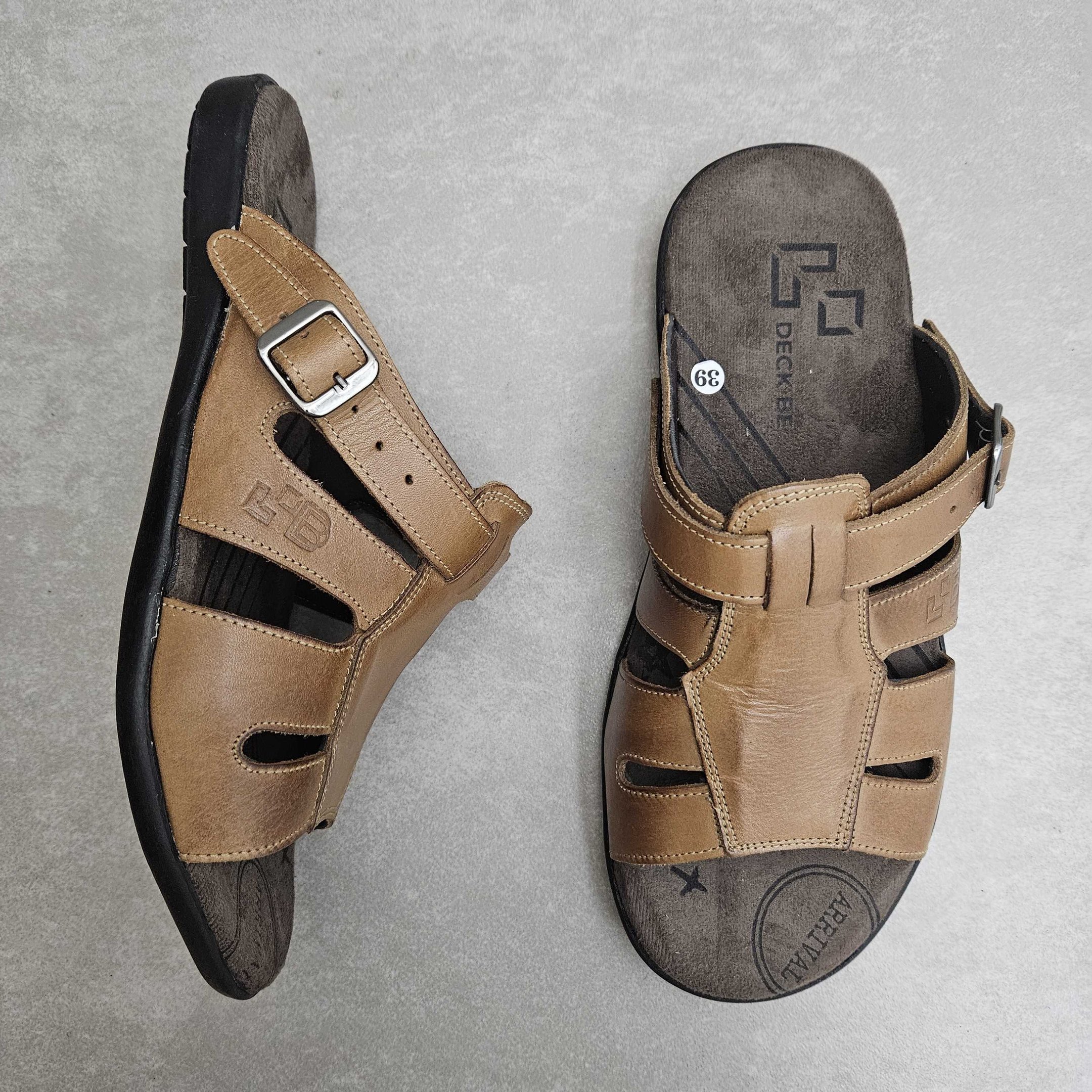 Sandália Masculina Deck Be 2 em 1 Couro Castor 2