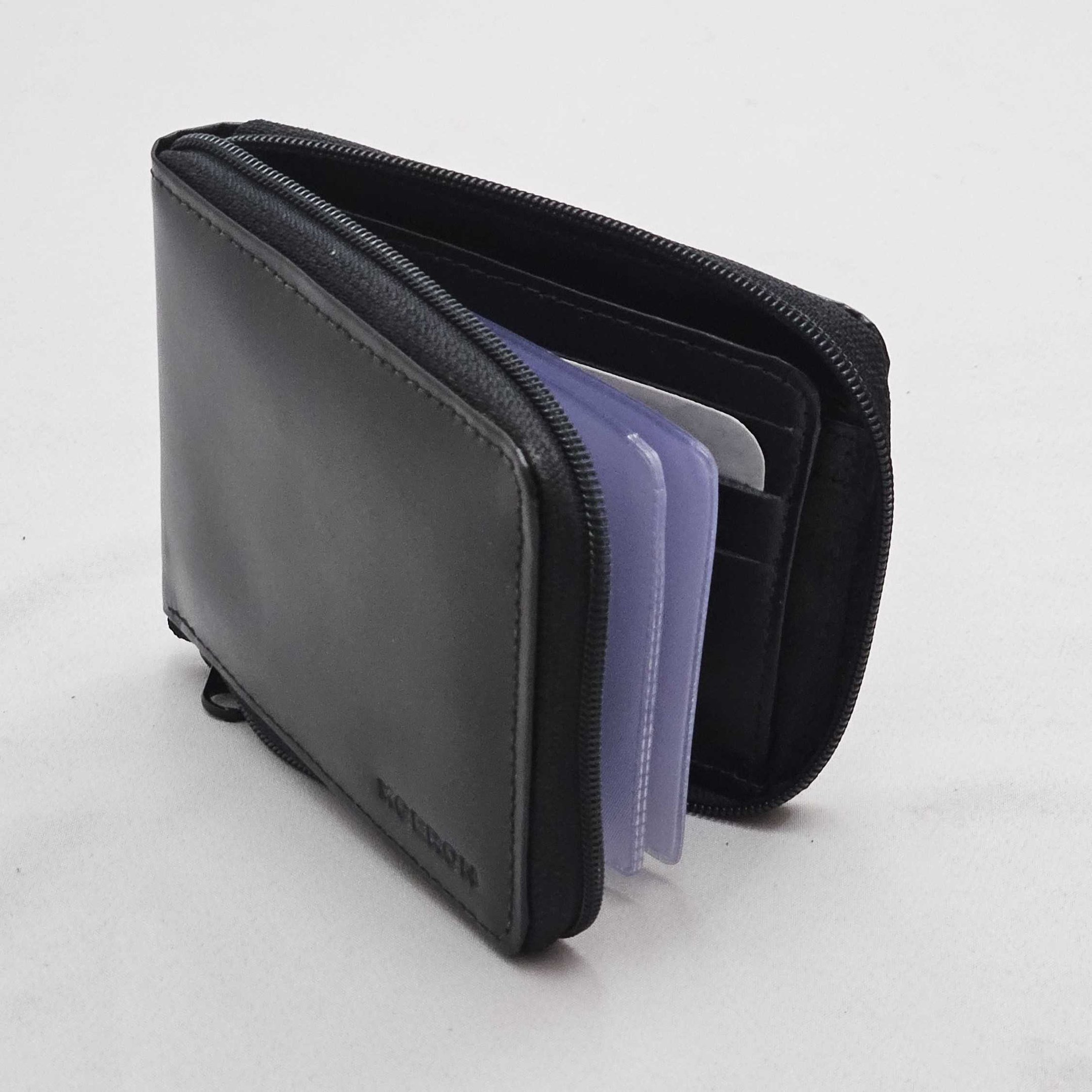 Carteira Masculina Kgeron Em Couro Preto Com Zíper- 955 Preto 2