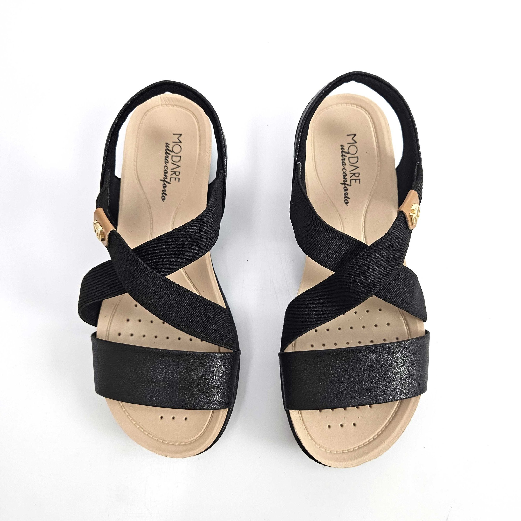 Sandália Feminina Modare Ultra conforto Flat Calce Fácil Preto 2