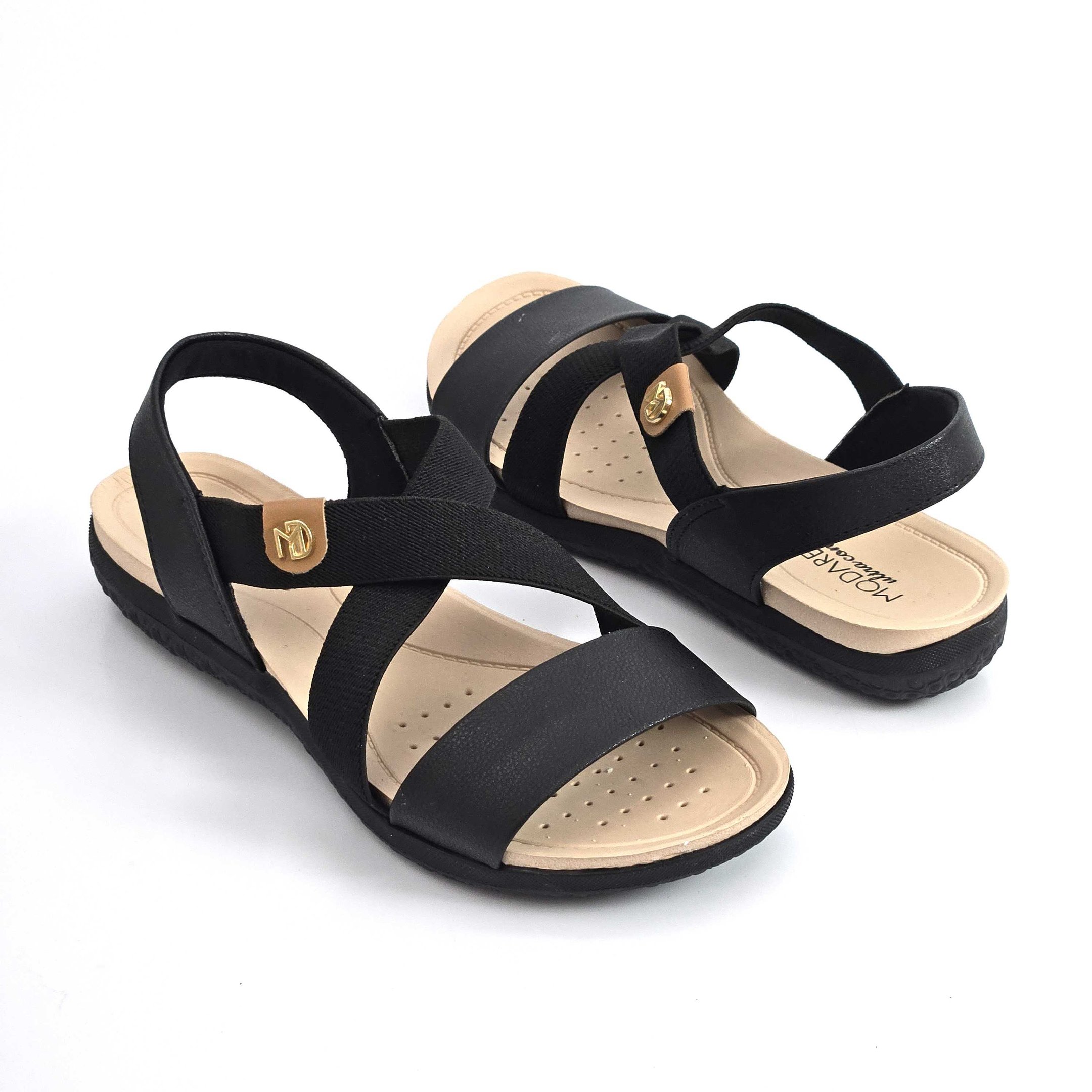 Sandália Feminina Modare Ultra conforto Flat Calce Fácil Preto 3