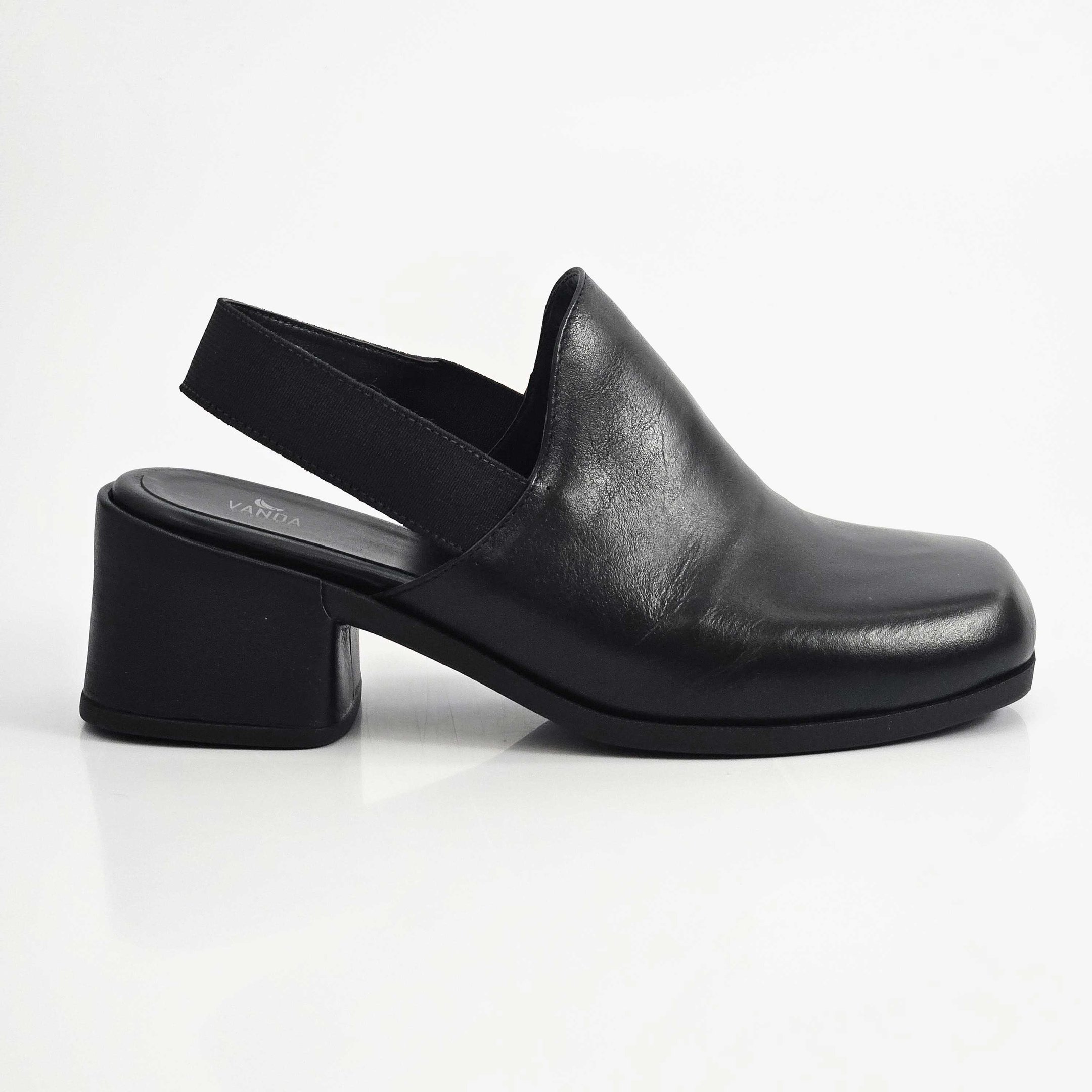 Sapato Feminino Vanda Premium Em Couro Slingback Elástico