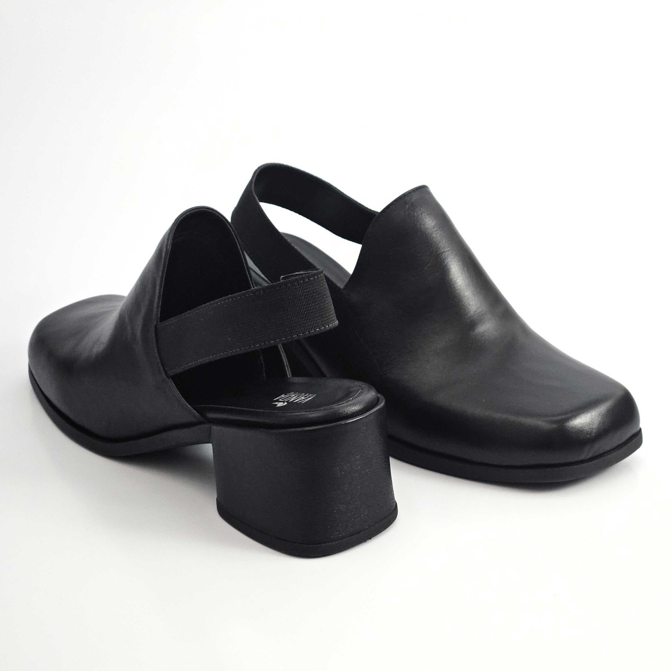 Sapato Feminino Vanda Premium Em Couro Slingback Elástico Preto 3