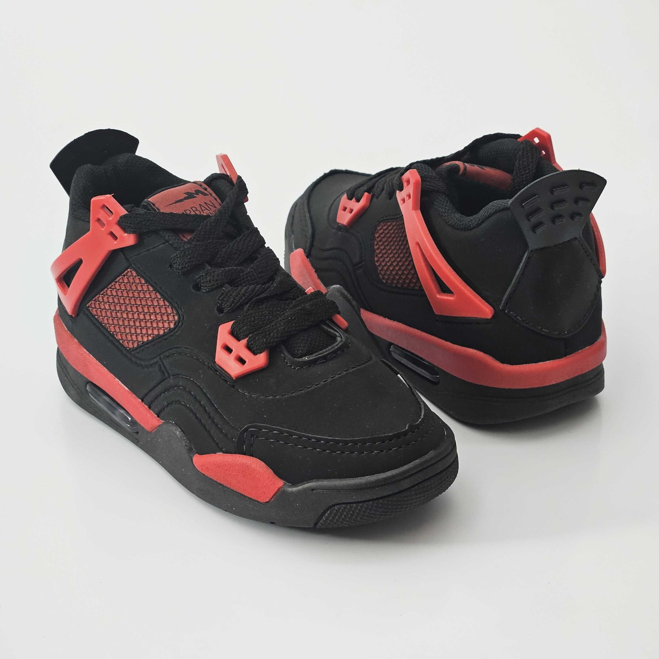 Tênis Mid Infantil Mini Pé Com Cadarço Preto/Vermelho 3