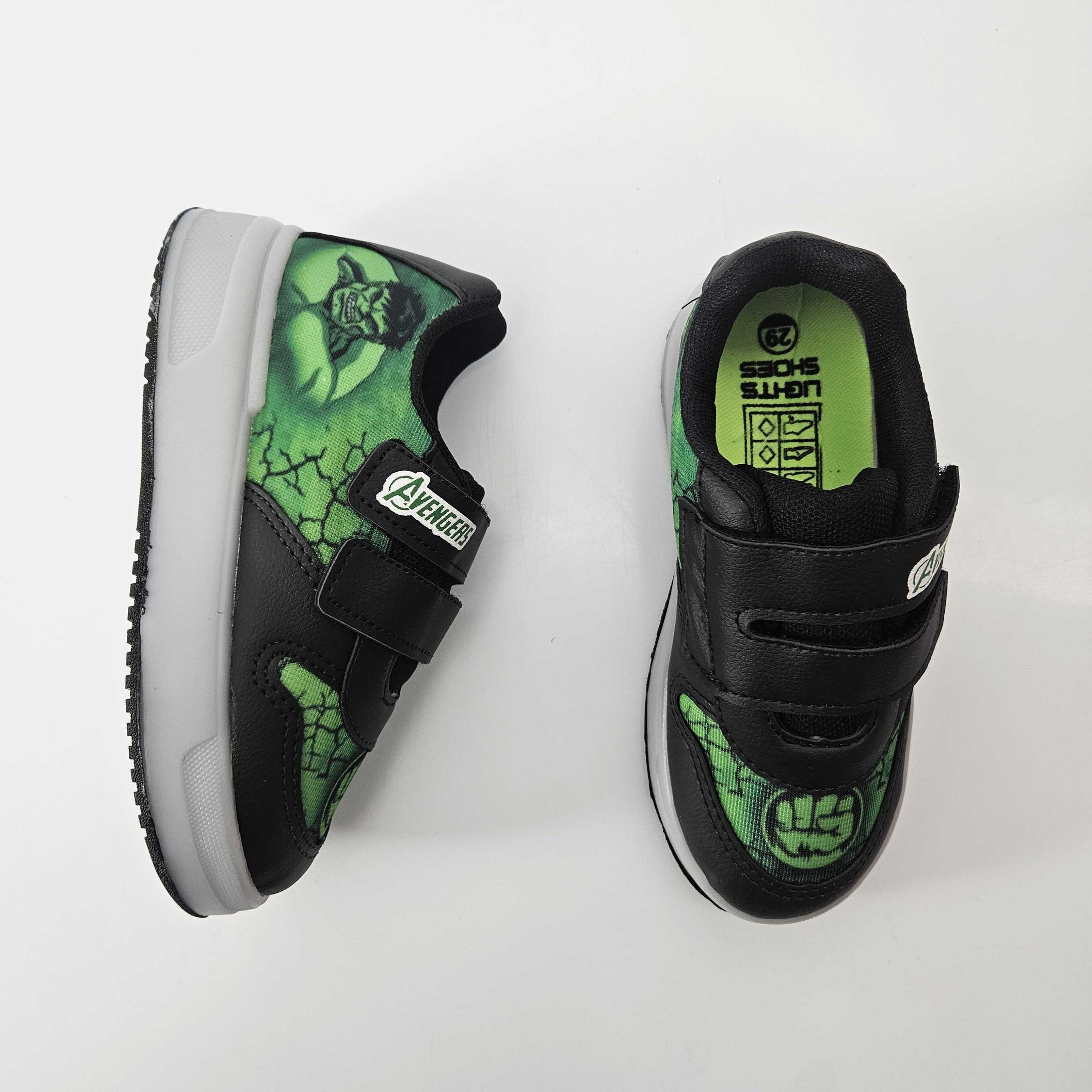 Tênis Infantil Mini Pé Esmaga de LED Preto/Verde 2