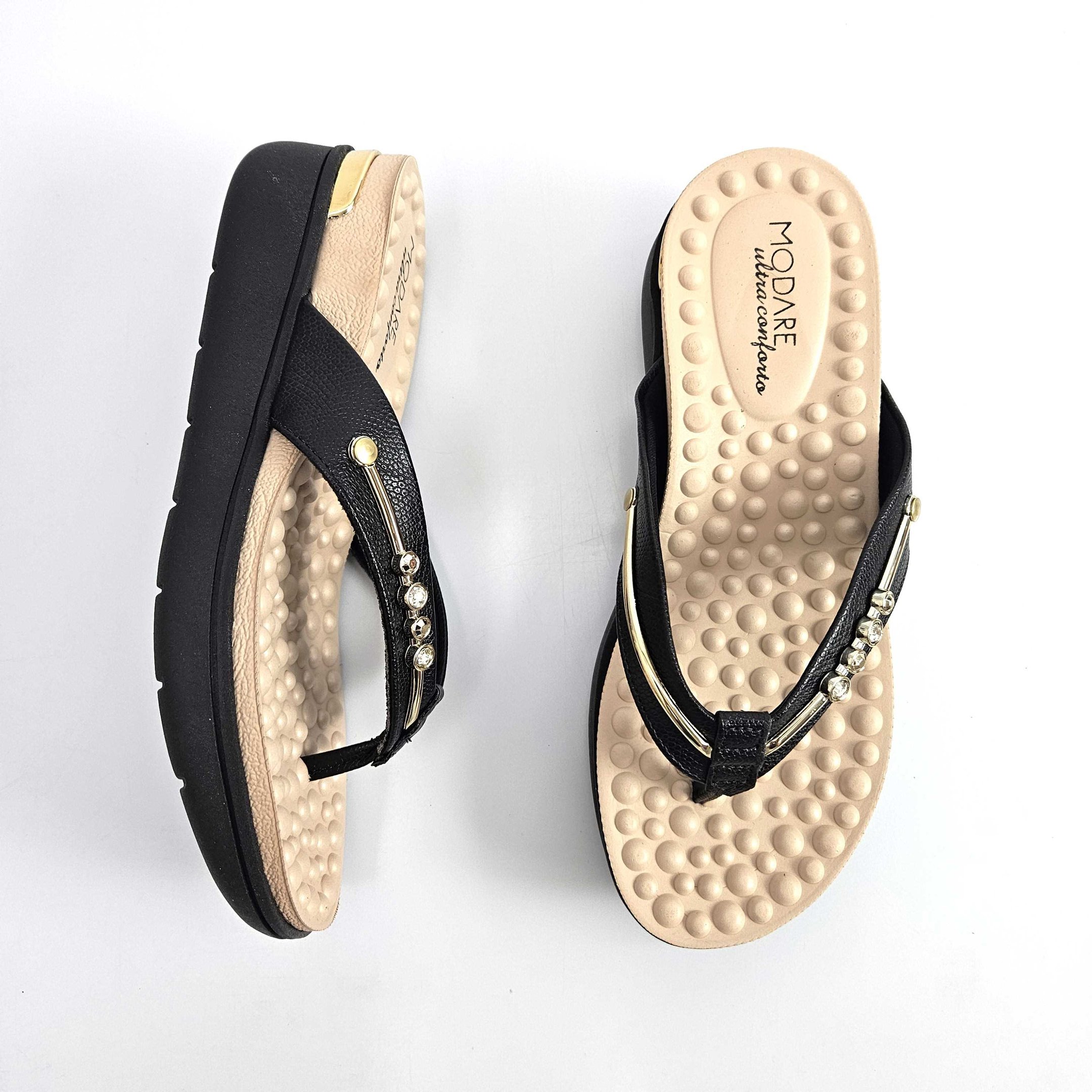 Tamanco Modare Dedo Anabela Massageador Preto 2