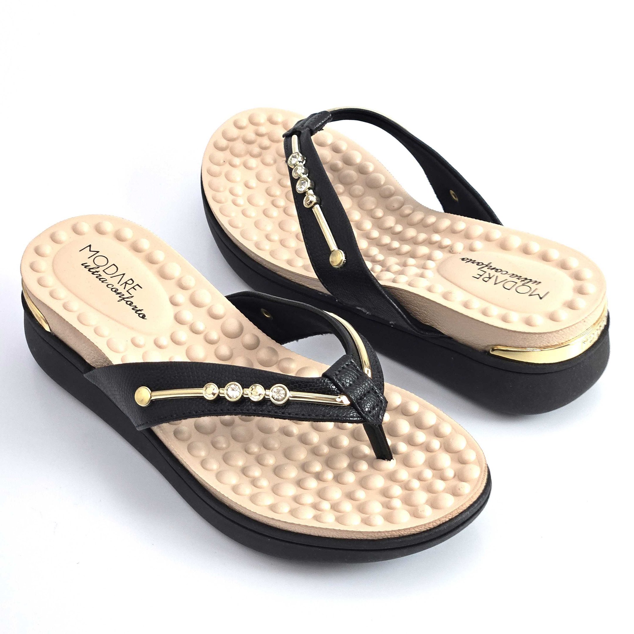 Tamanco Modare Dedo Anabela Massageador Preto 3