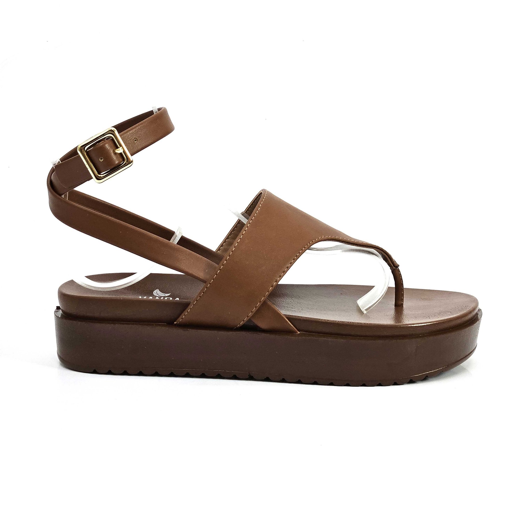 Sandalia Feminina Improviso Flat de Dedo - Café