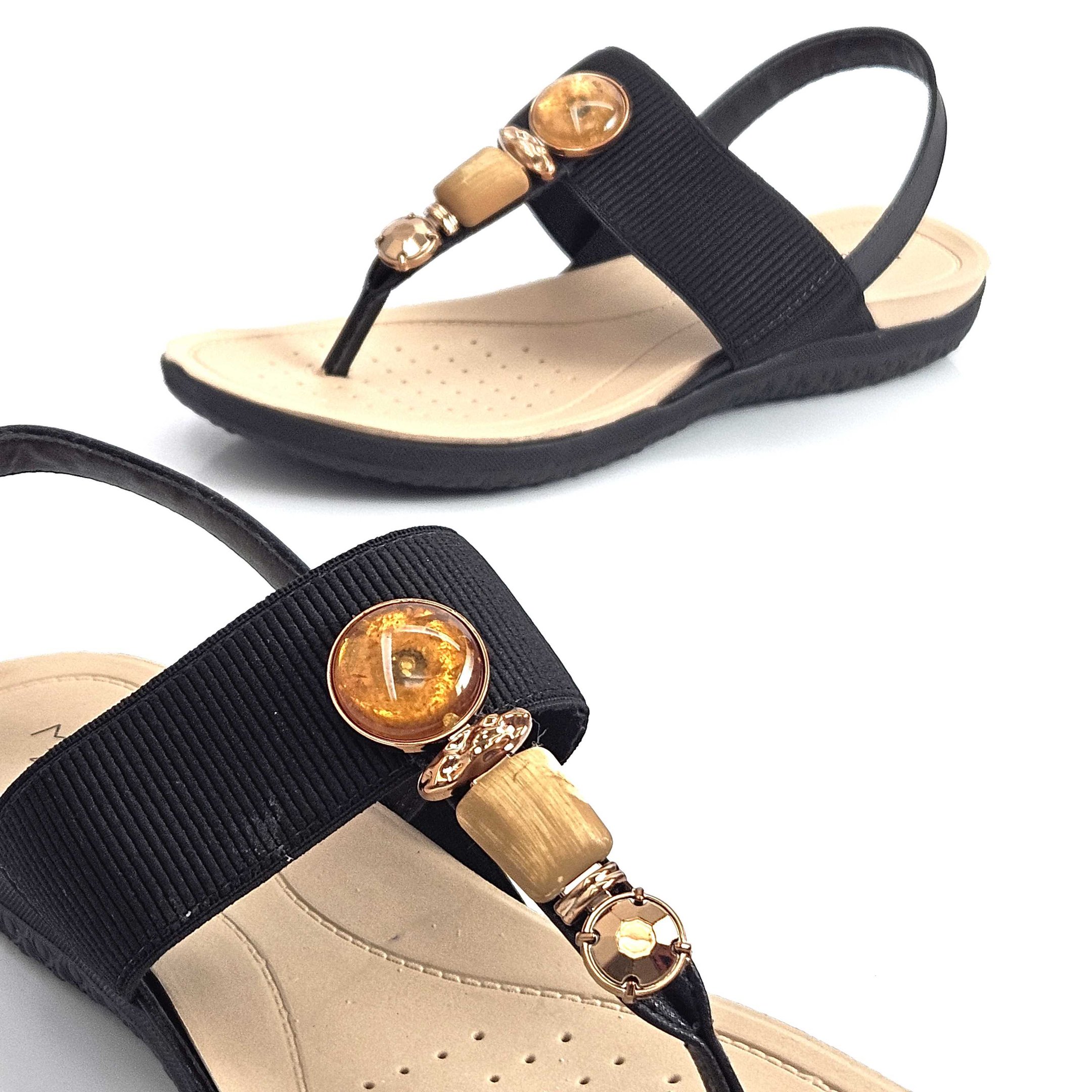 Sandália de Dedo Modare Flat Com Elástico - Preto