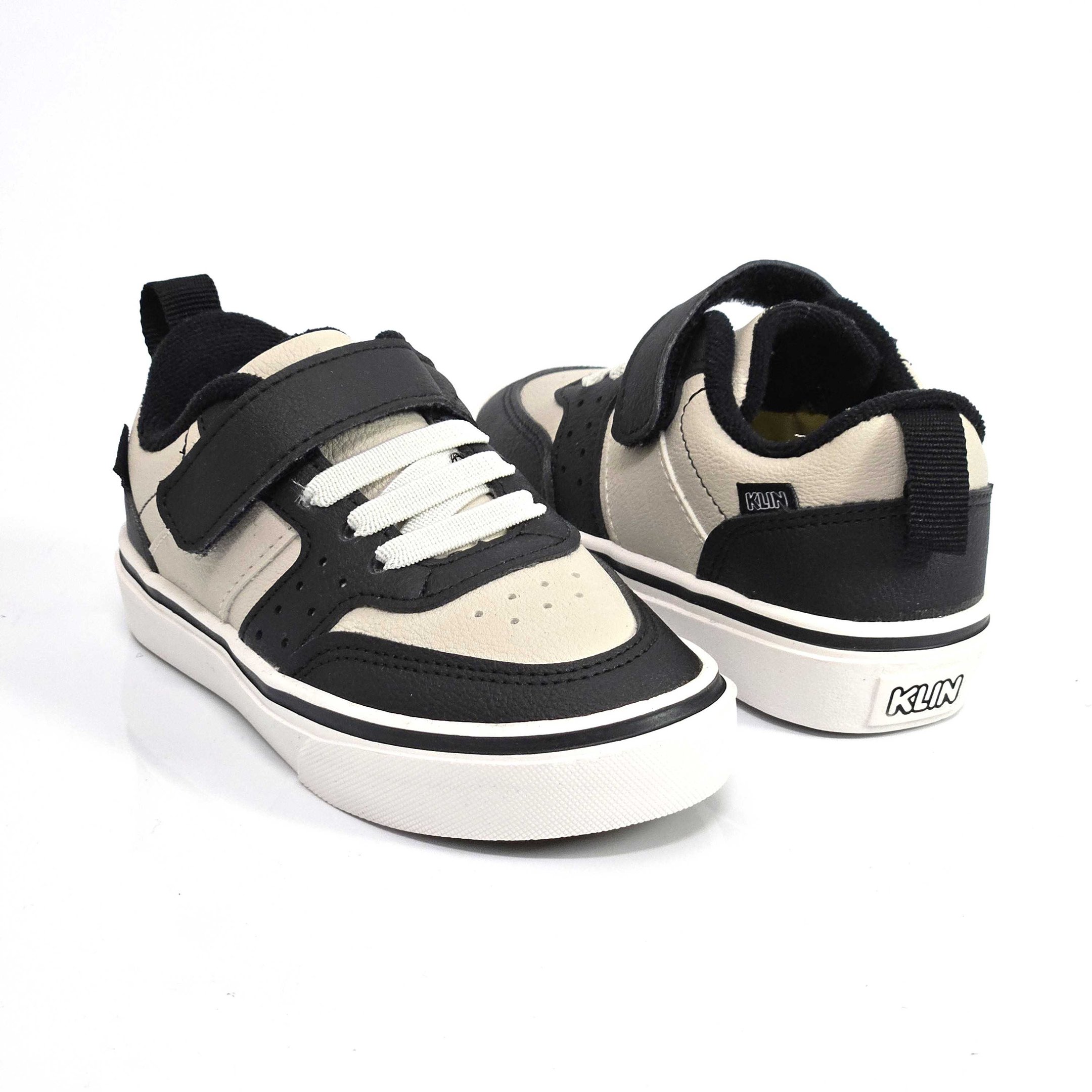 Tênis Infantil Klin Casual Calce Fácil Bege/Preto 3