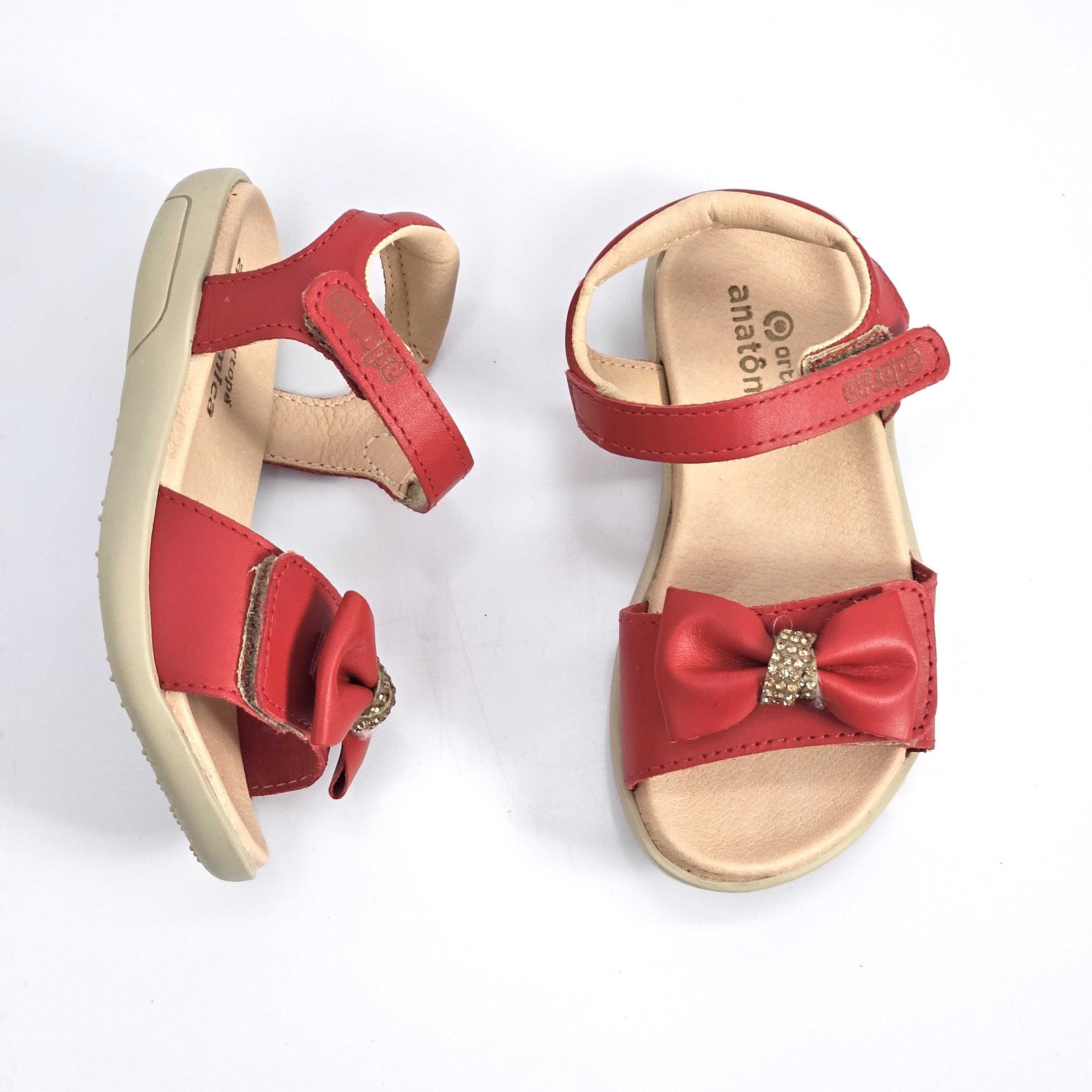 Sandália Infantil Ortopé Autentica em Couro Vermelho 3