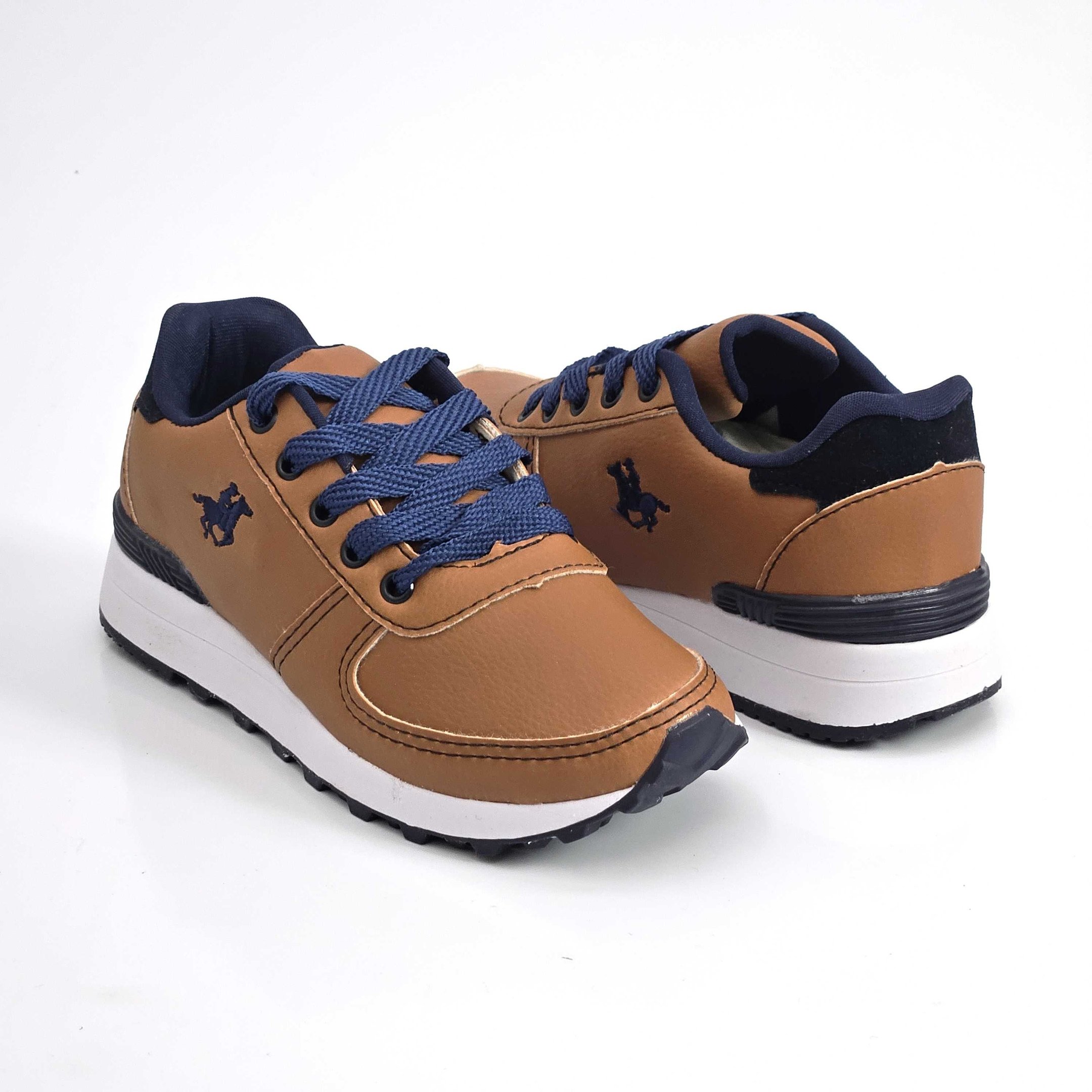 Tênis Infantil Danguinho Jogging Com Cadarço Marrom 2