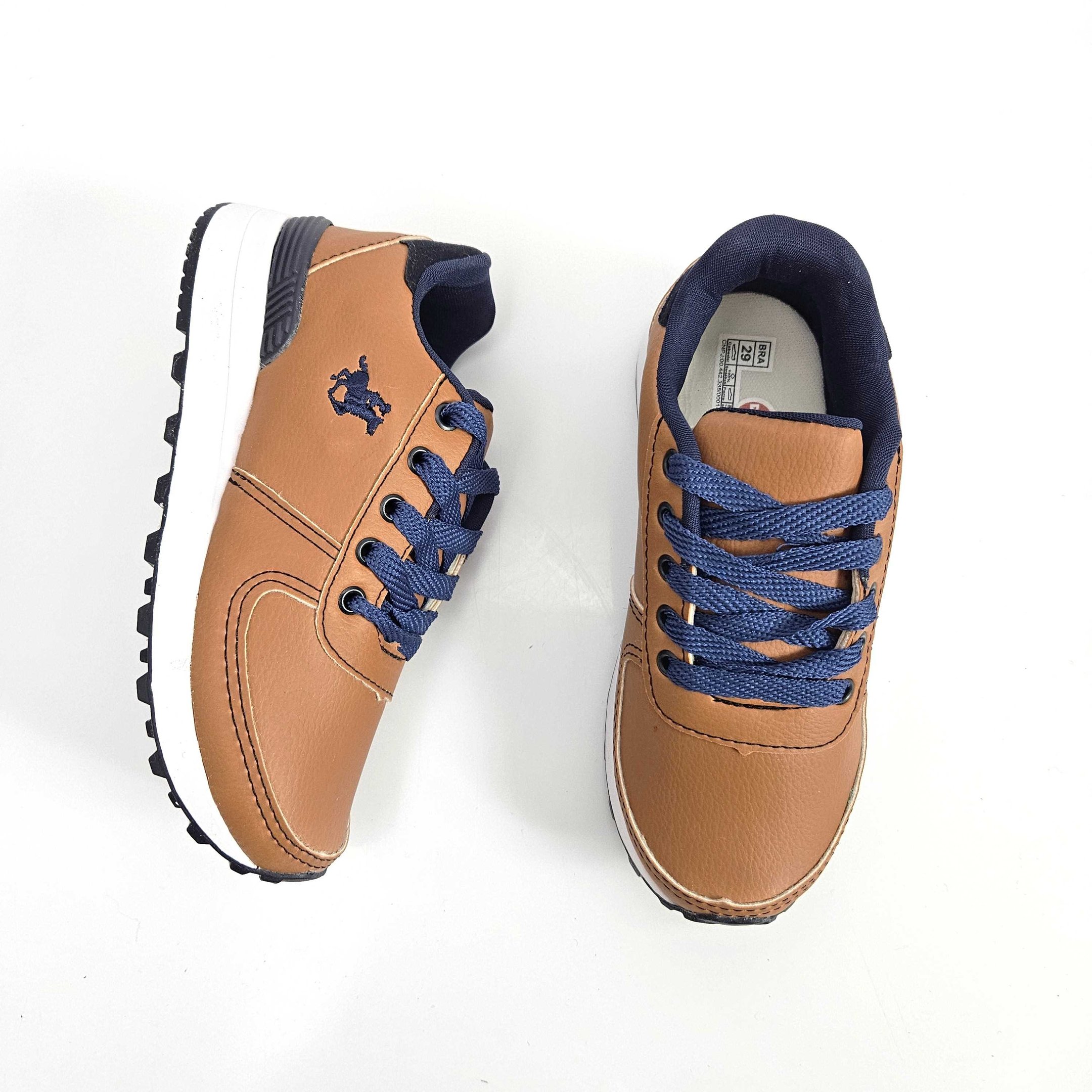 Tênis Infantil Danguinho Jogging Com Cadarço Marrom 3