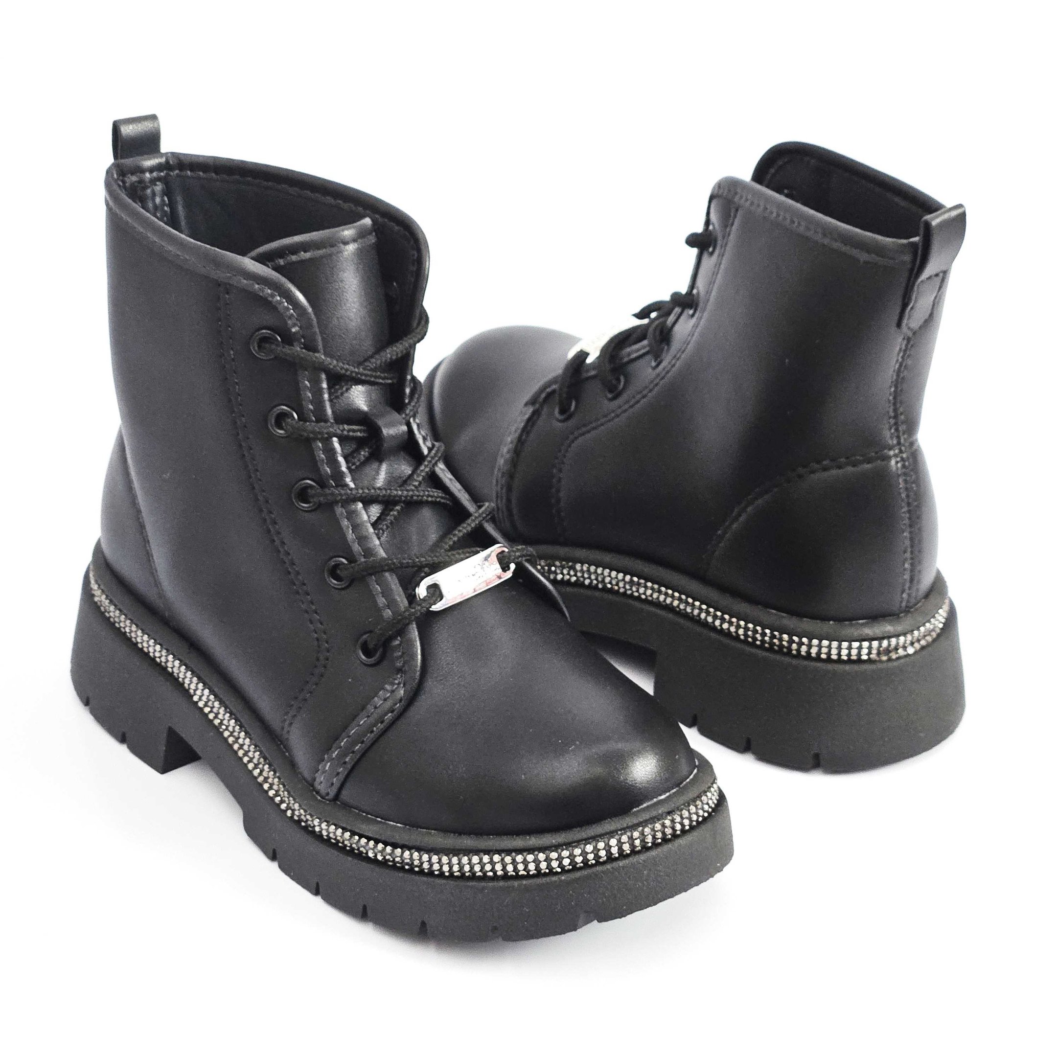 Bota Infantil Coturno Molekinha Brilho Preto 2