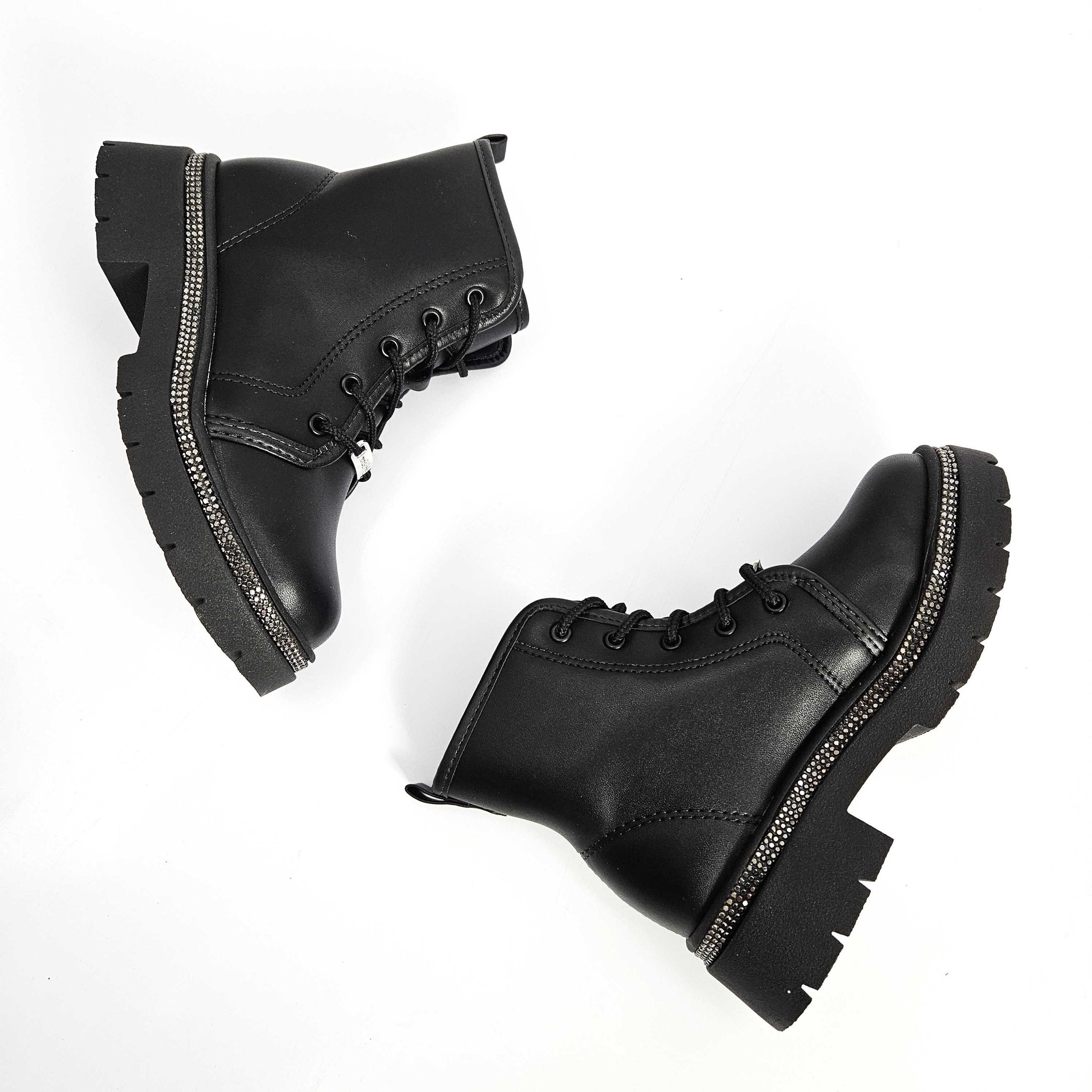 Bota Infantil Coturno Molekinha Brilho Preto 3