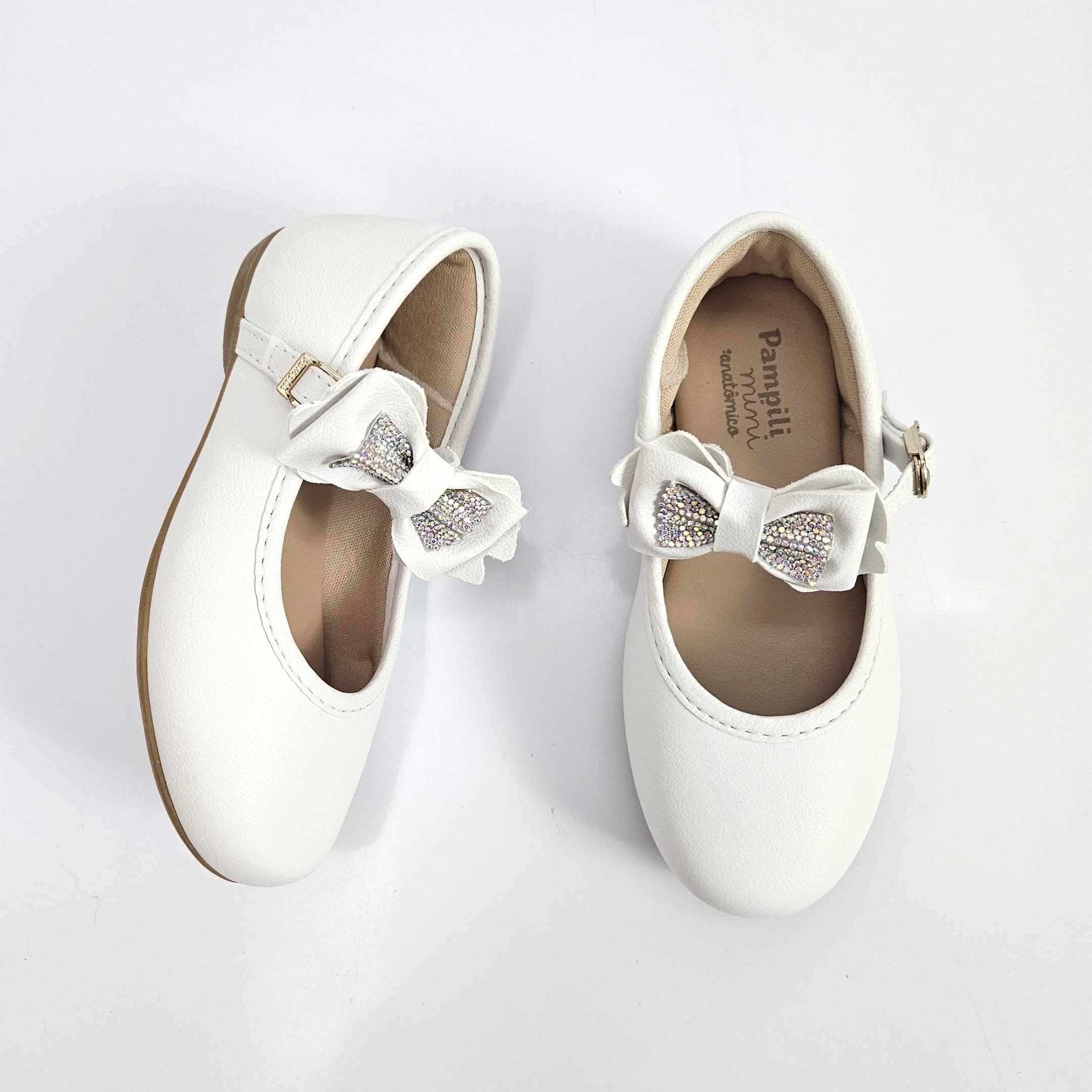 Sapatilha Infantil Pampili Baby Mariah Com Laço - Branco Branco 3