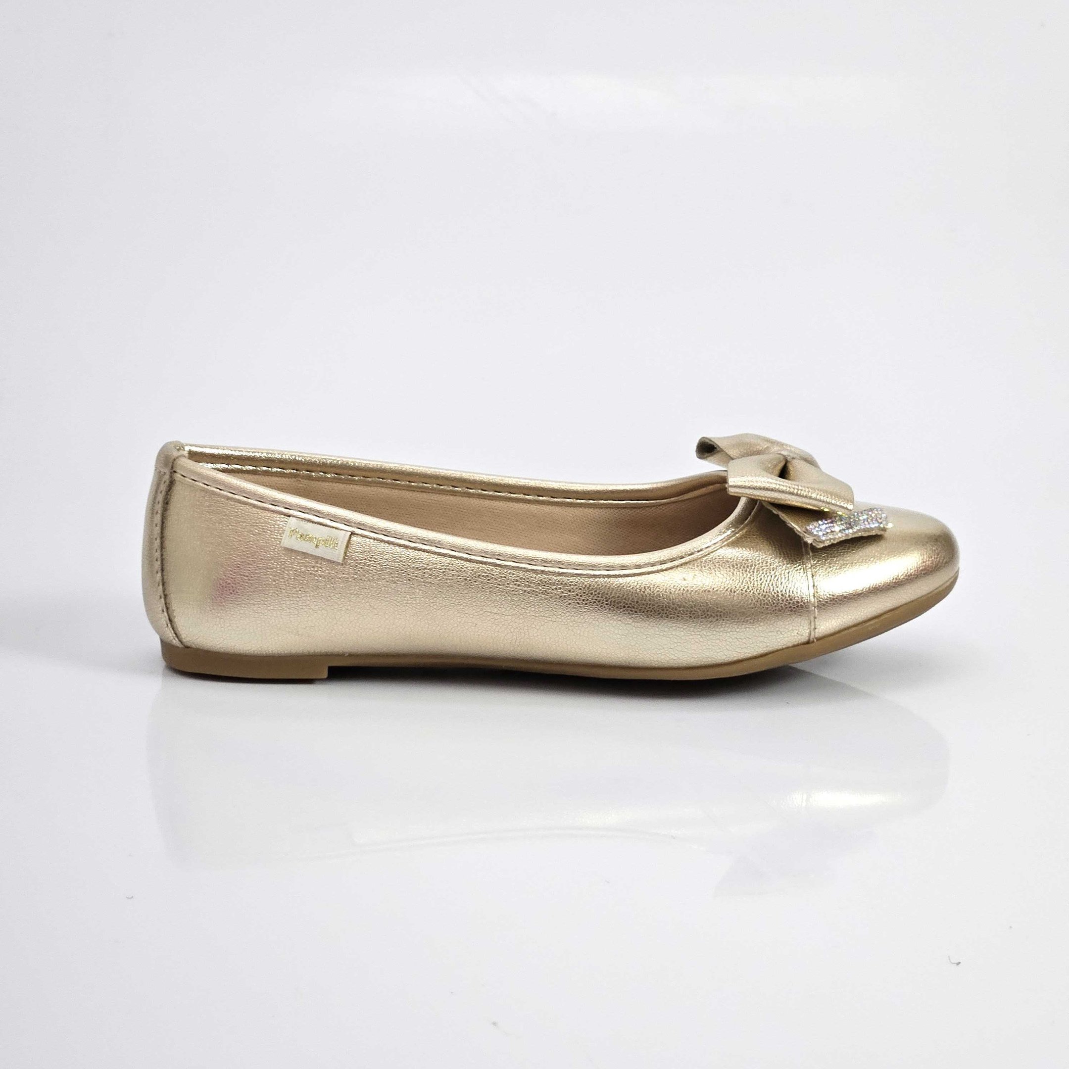 Sapatilha Infantil Pampili Mariah Com Laço - Dourado