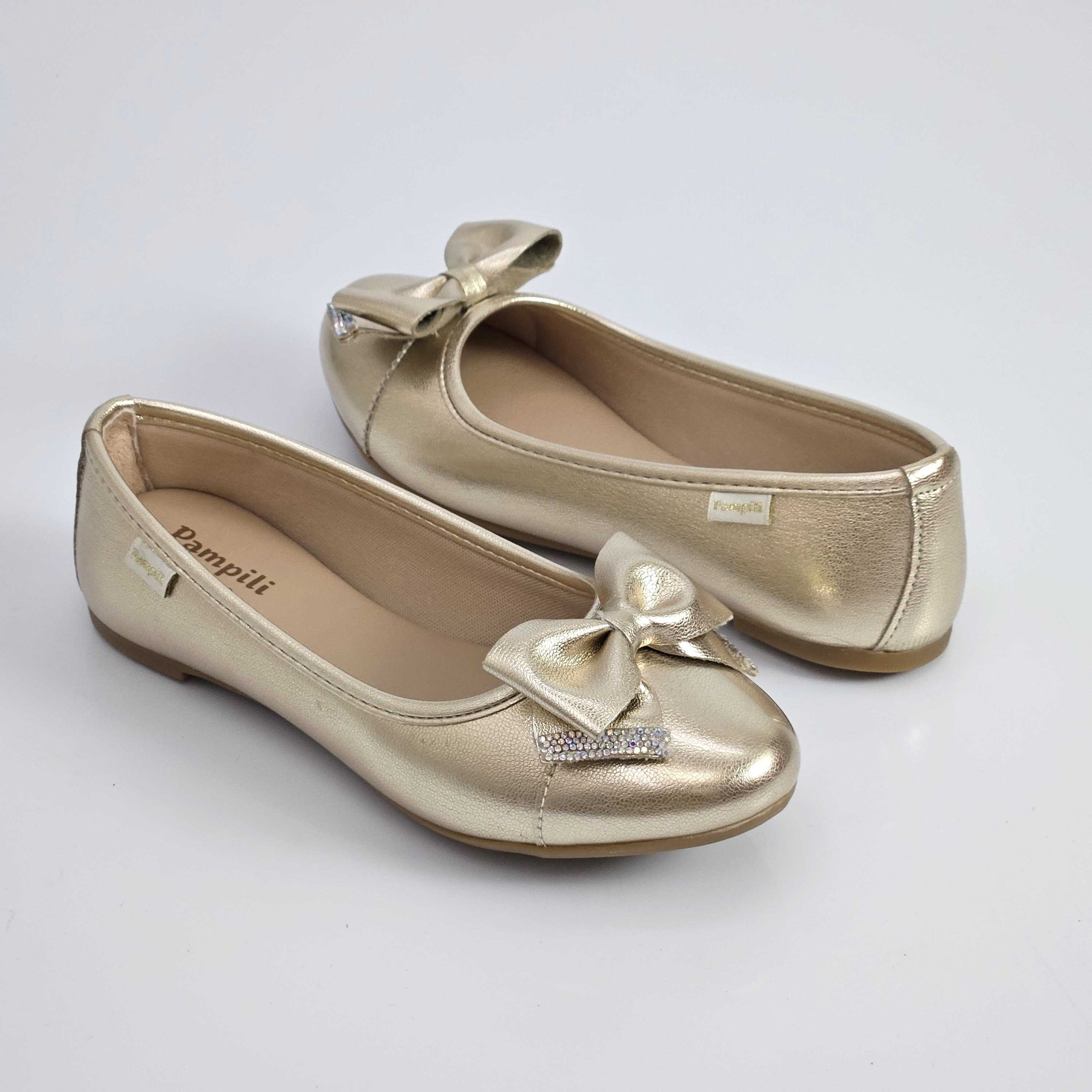 Sapatilha Infantil Pampili Mariah Com Laço - Dourado Dourado 2