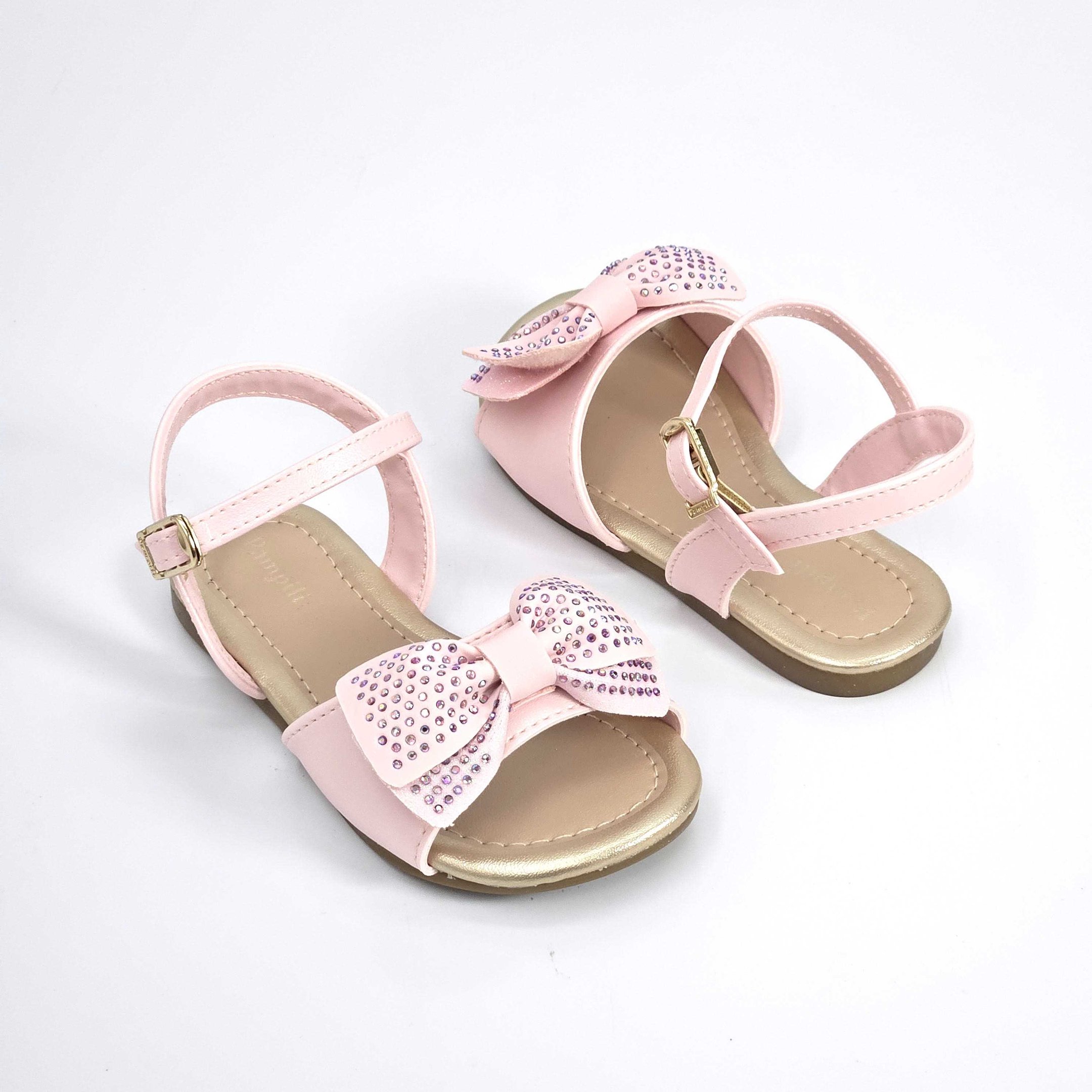 Sandália Infantil Pampili Mili Com Laço Rosa 2