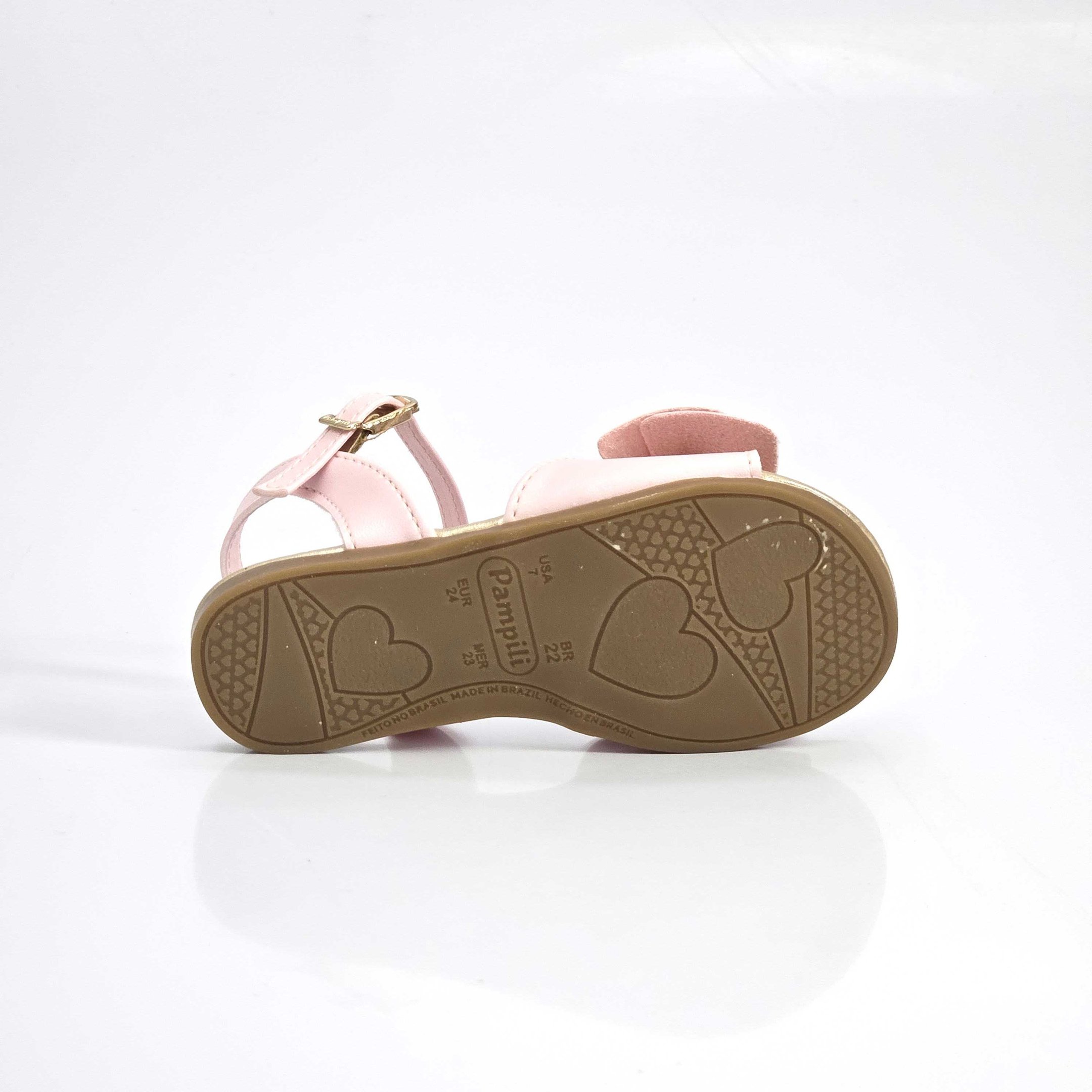 Sandália Infantil Pampili Mili Com Laço Rosa 4