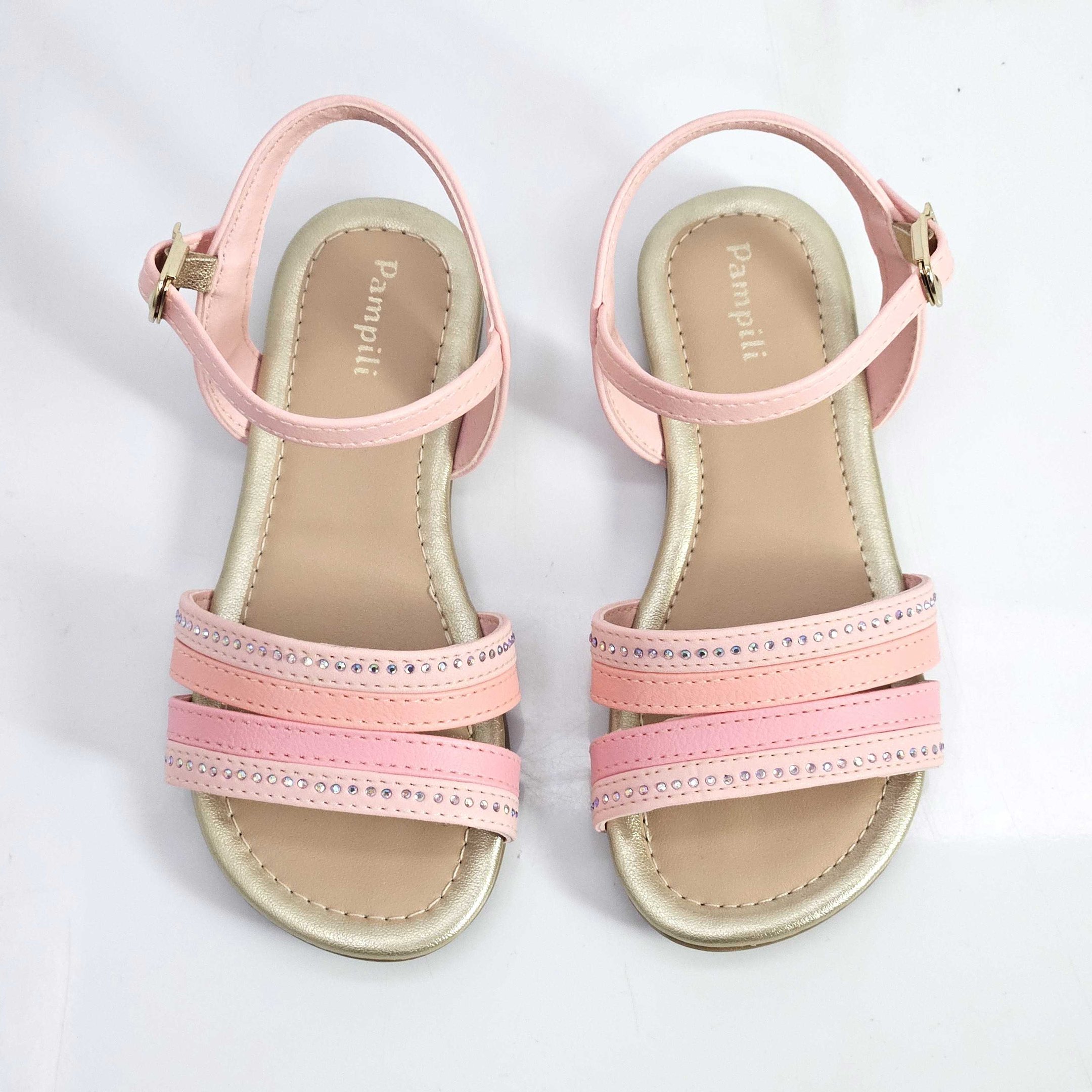 Sandália Infantil Pampili Mili Com Brilho Rosa 2
