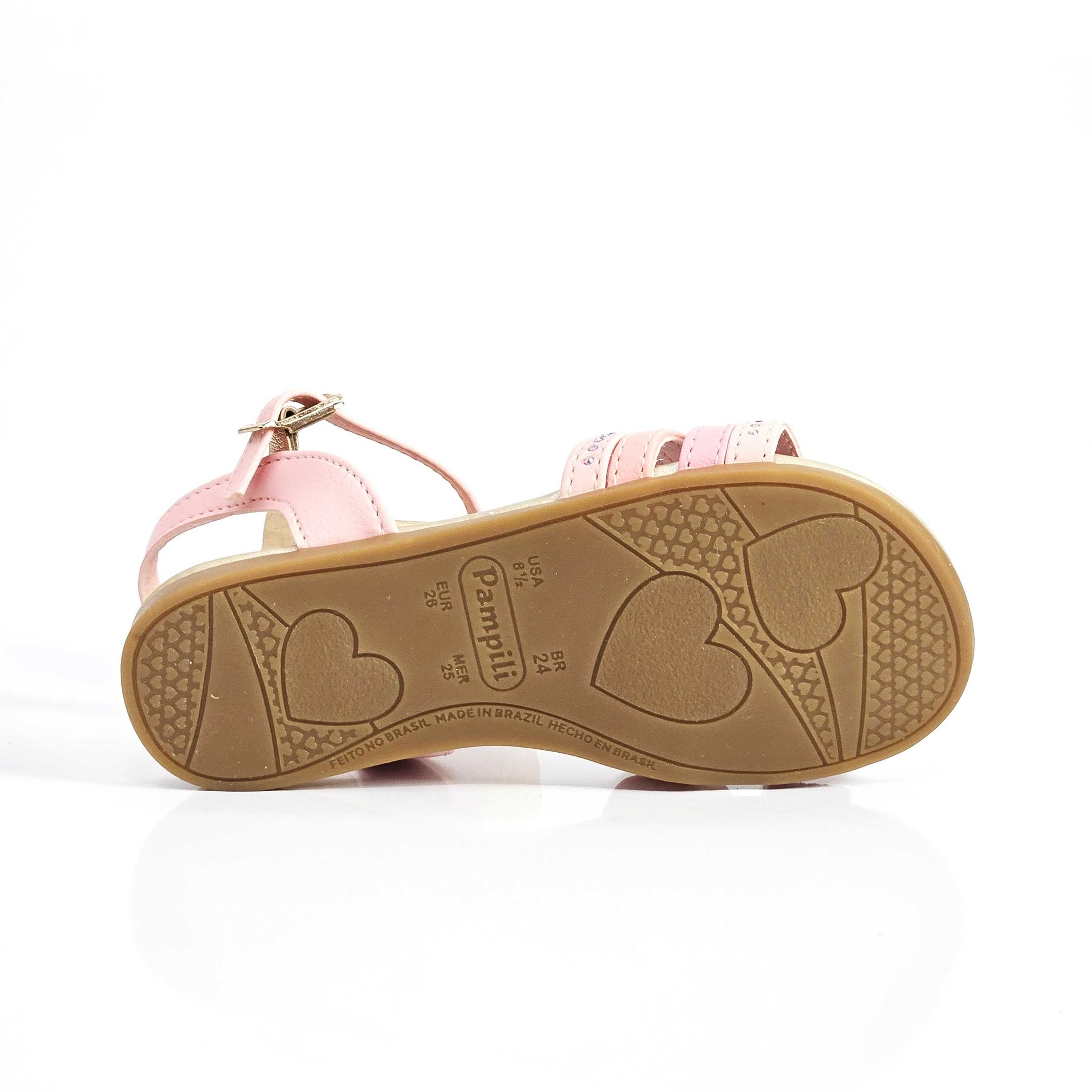 Sandália Infantil Pampili Mili Com Brilho Rosa 4