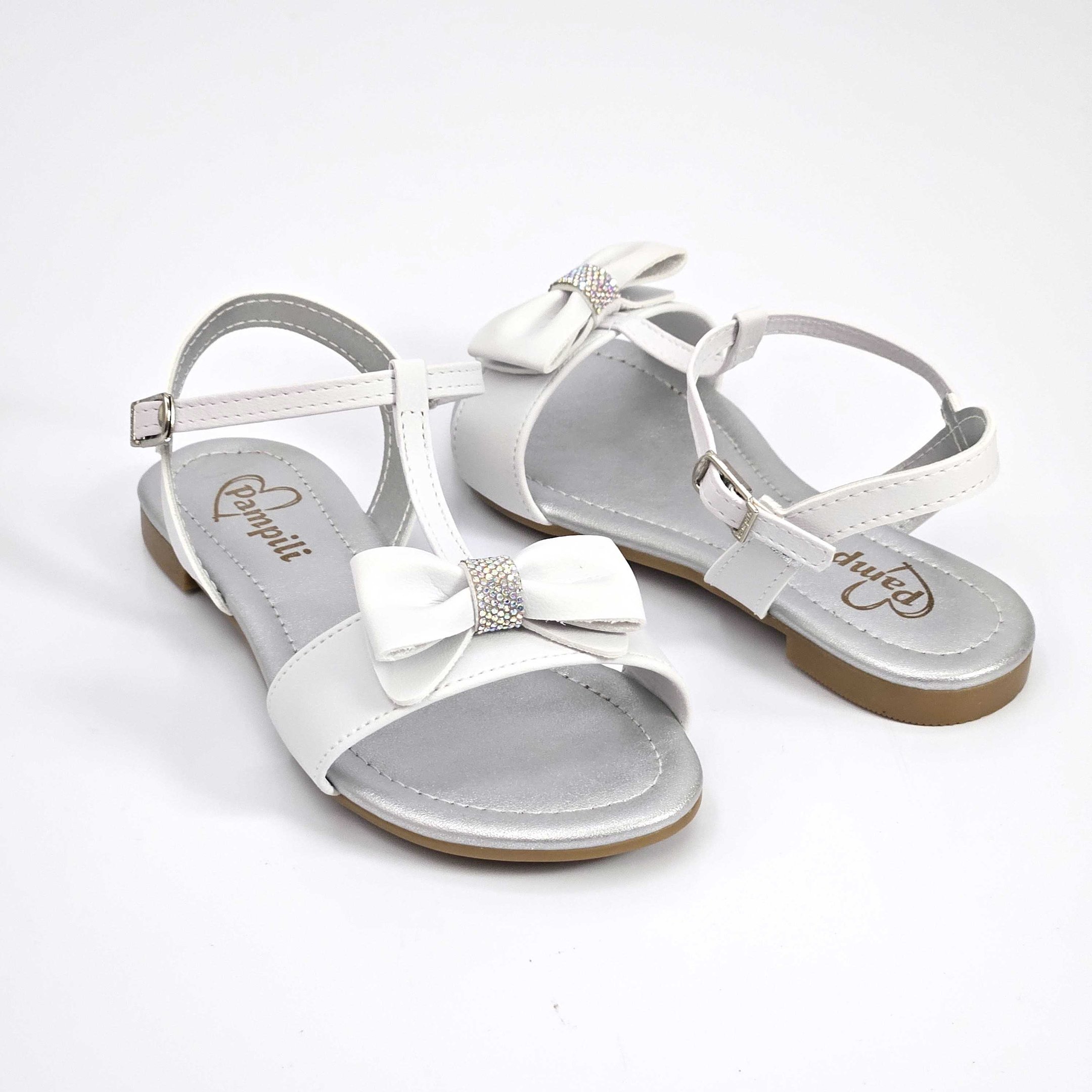 Sandália Infantil Pampili Iris Com Laço Branco 2