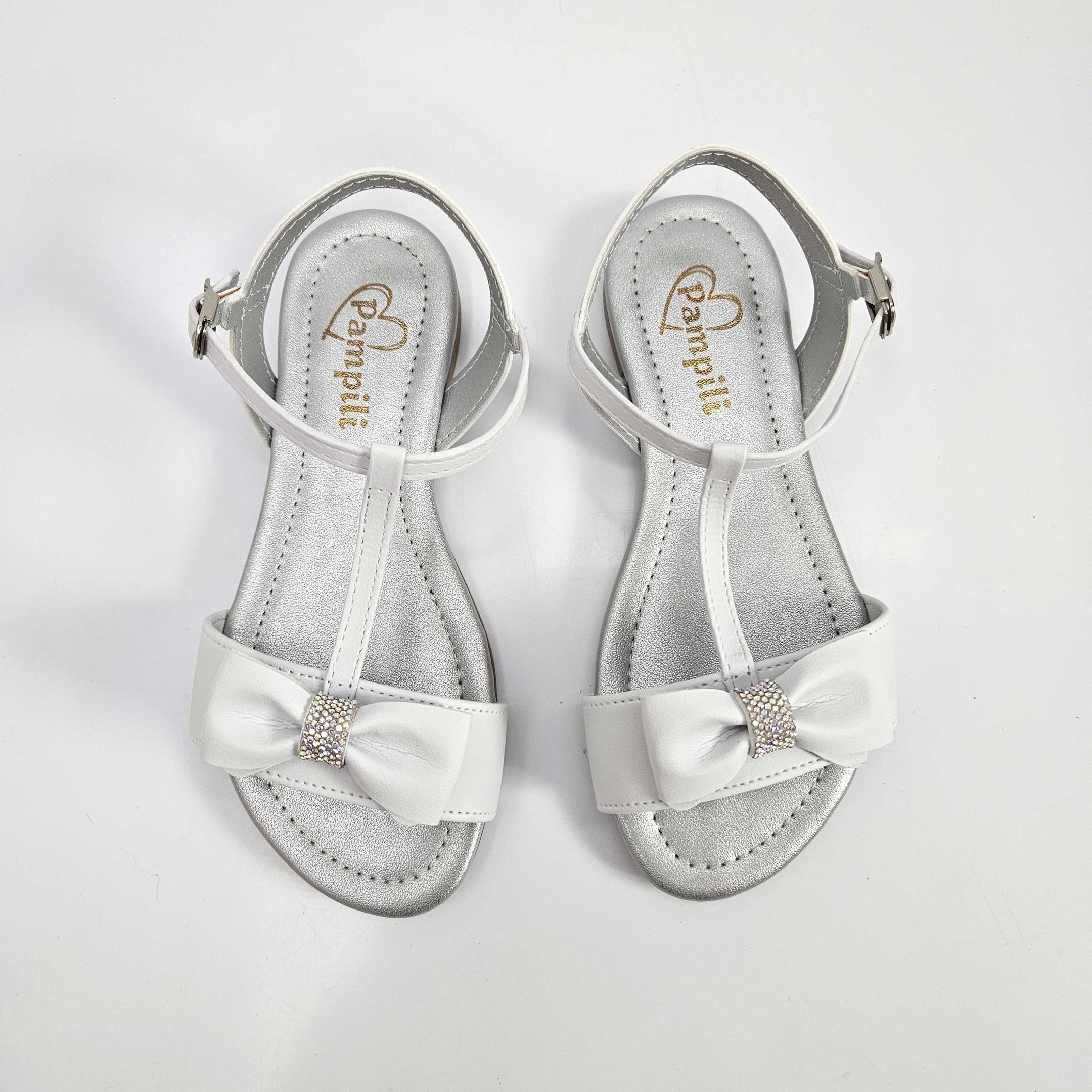 Sandália Infantil Pampili Iris Com Laço Branco 3