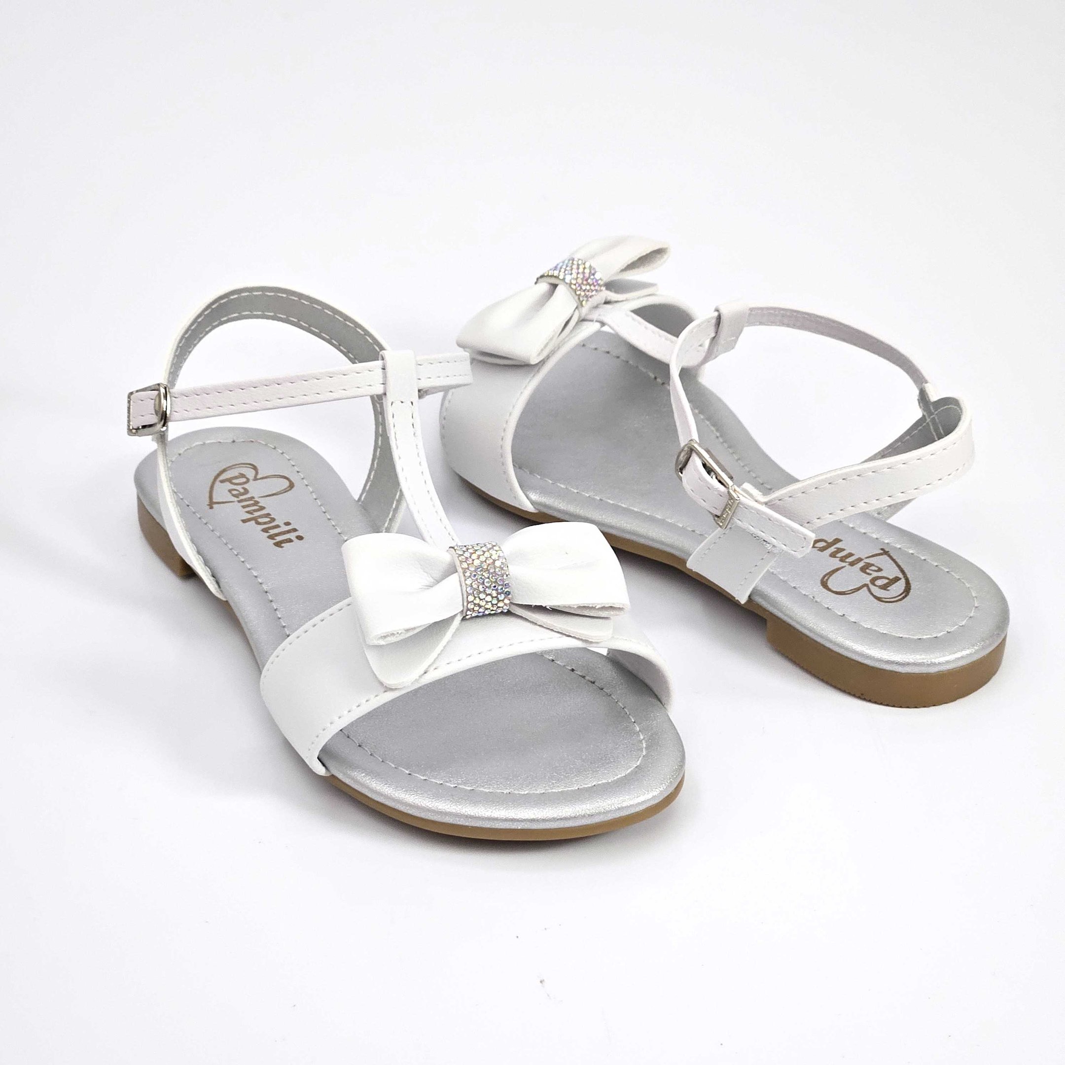 Sandália Infantil Pampili Iris Com Laço Branco 2