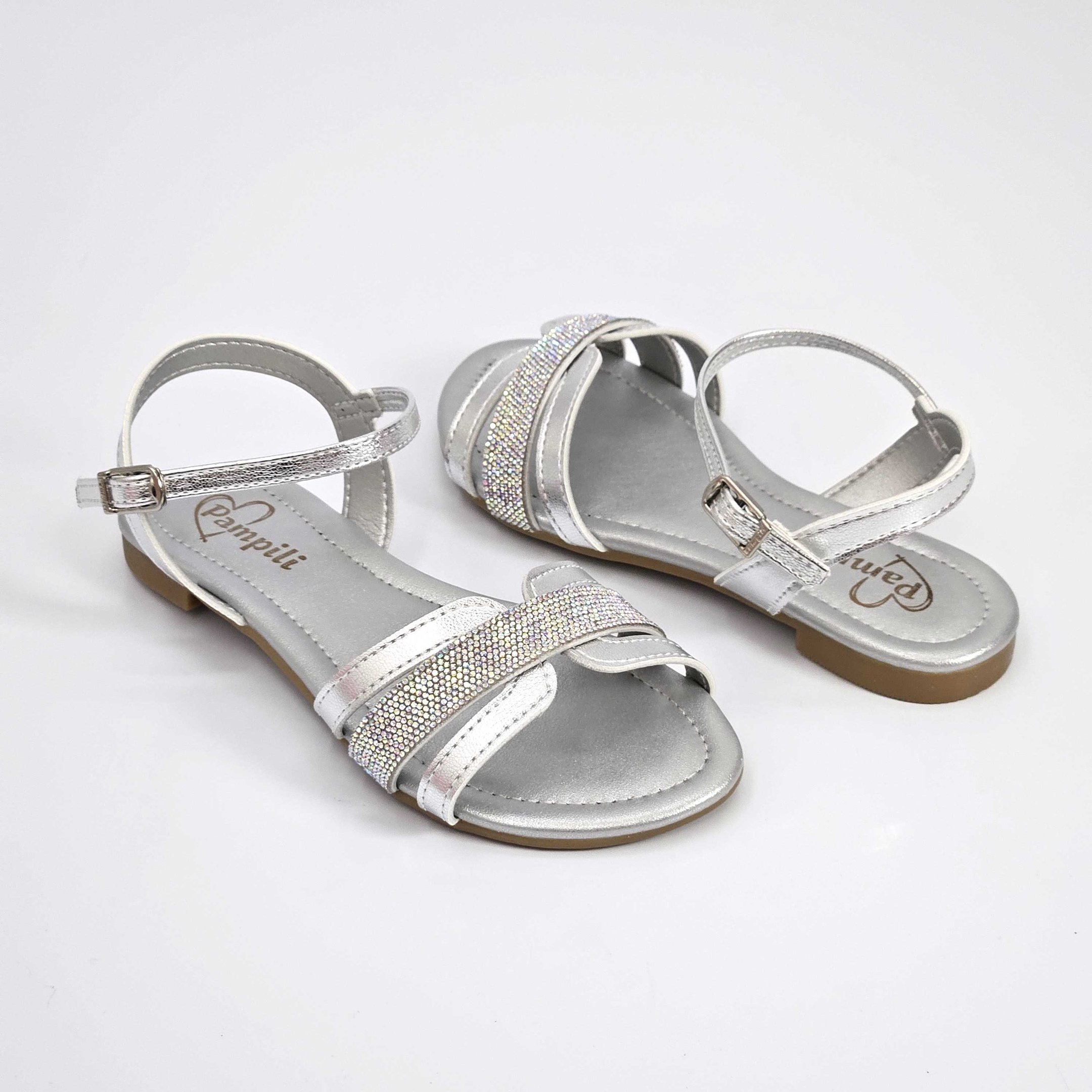 Sandália Infantil Pampili Iris Com Brilho Prata 2