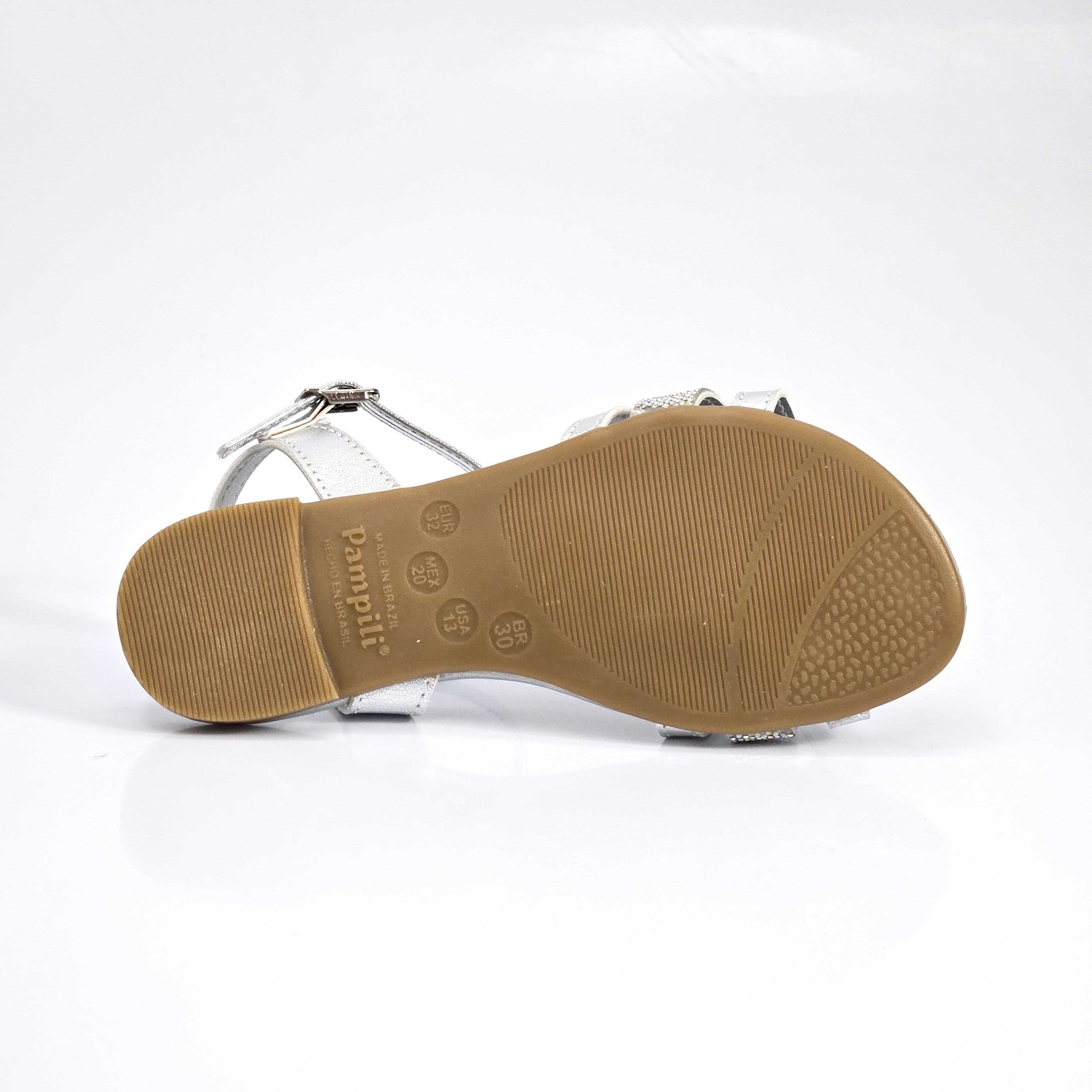 Sandália Infantil Pampili Iris Com Brilho Prata 4