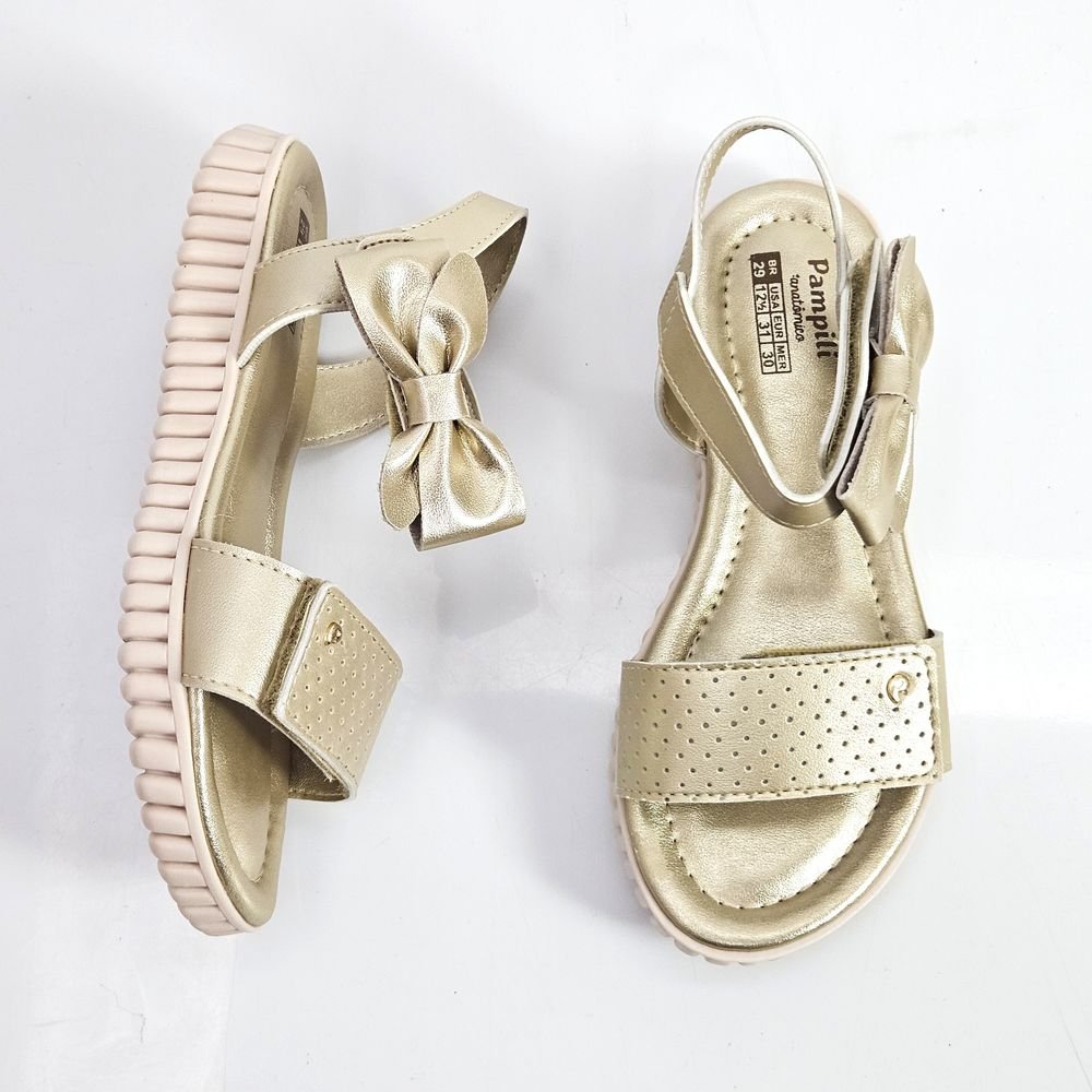 Sandália Papete Infantil Pampili Flat Candy Dourado 2
