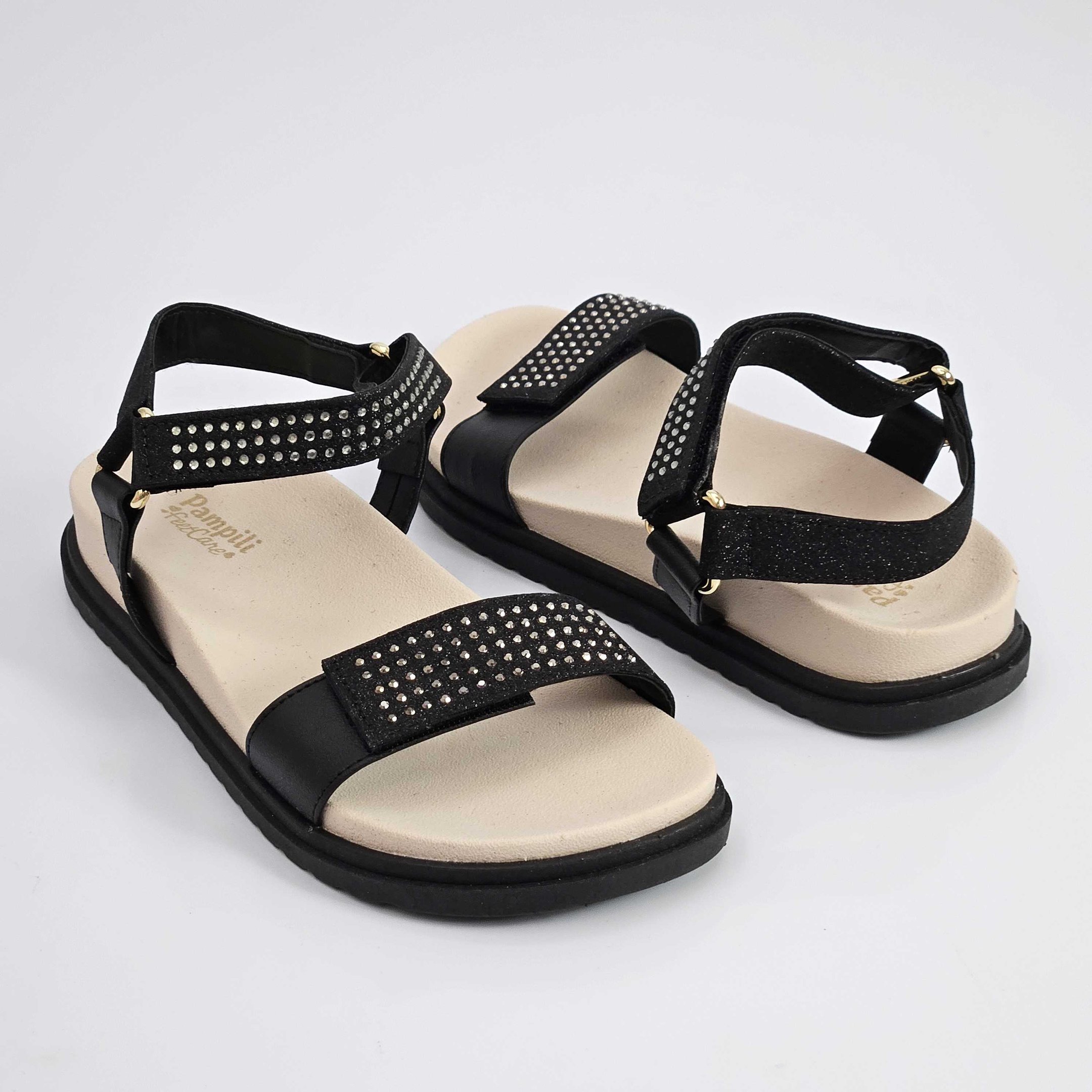 Sandália Infantil Pampili Olivia Papete Glitter Preto 2