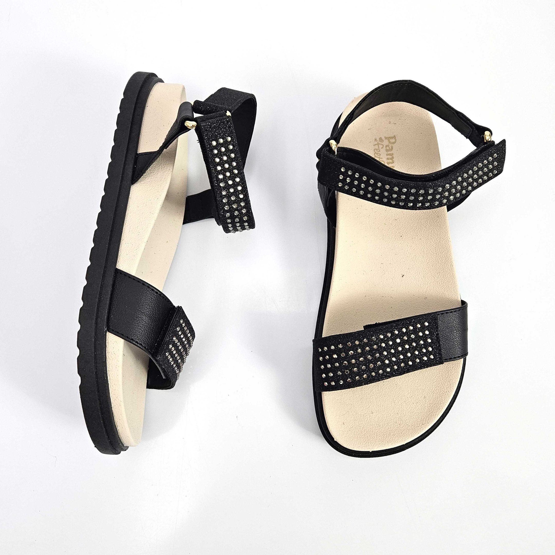 Sandália Infantil Pampili Olivia Papete Glitter Preto 3