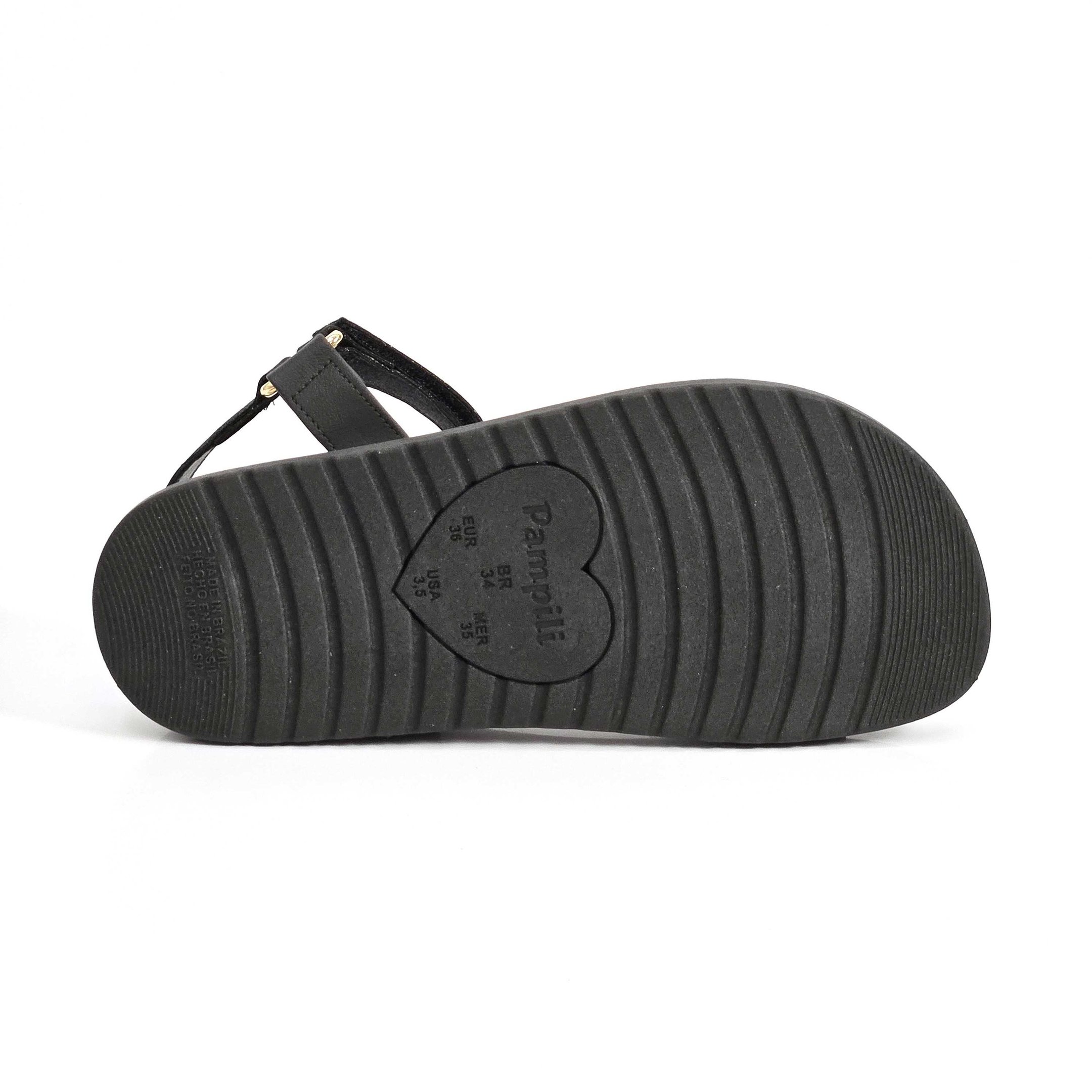 Sandália Infantil Pampili Olivia Papete Glitter Preto 4