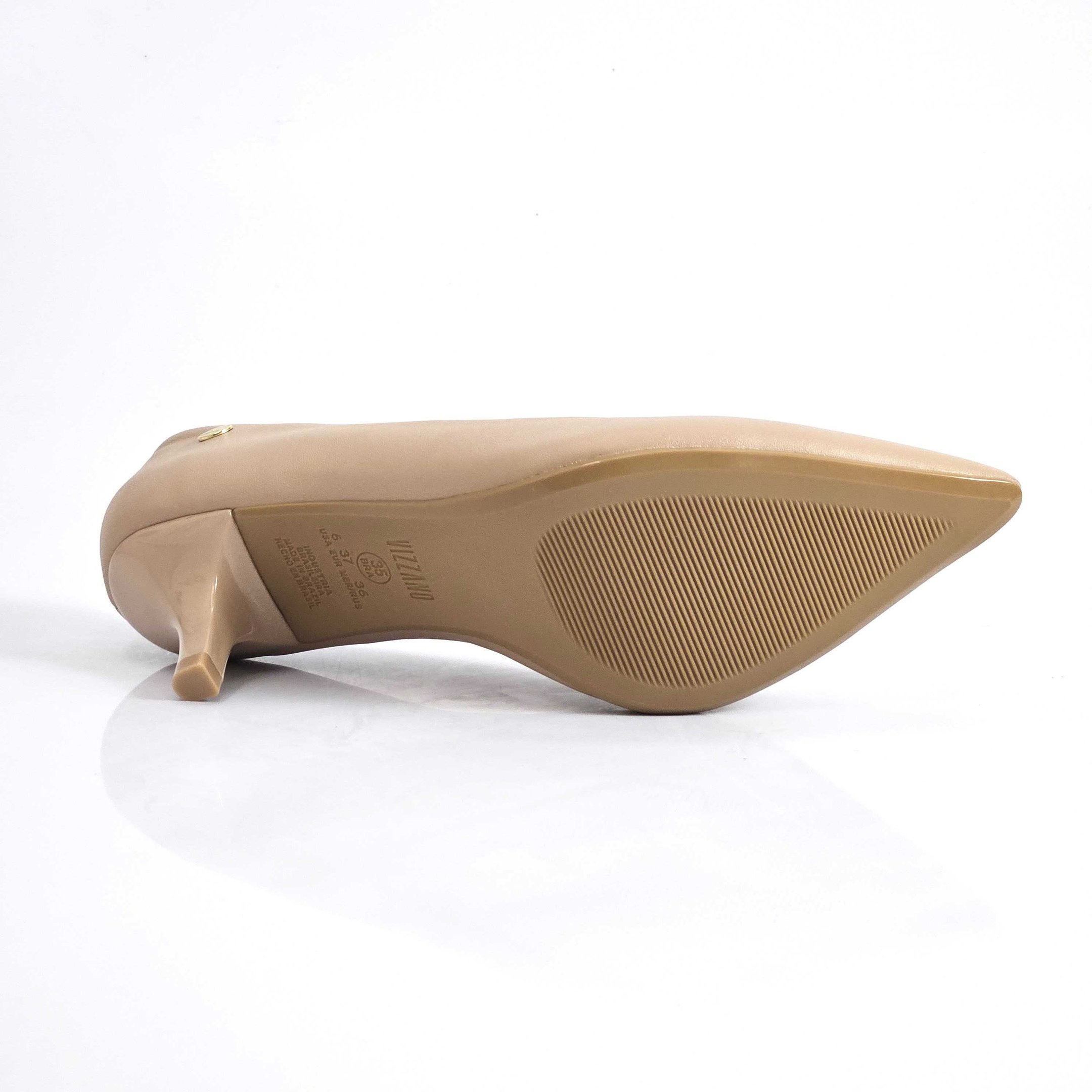 Scarpin Vizzano Salto Baixo Fino Bege 4
