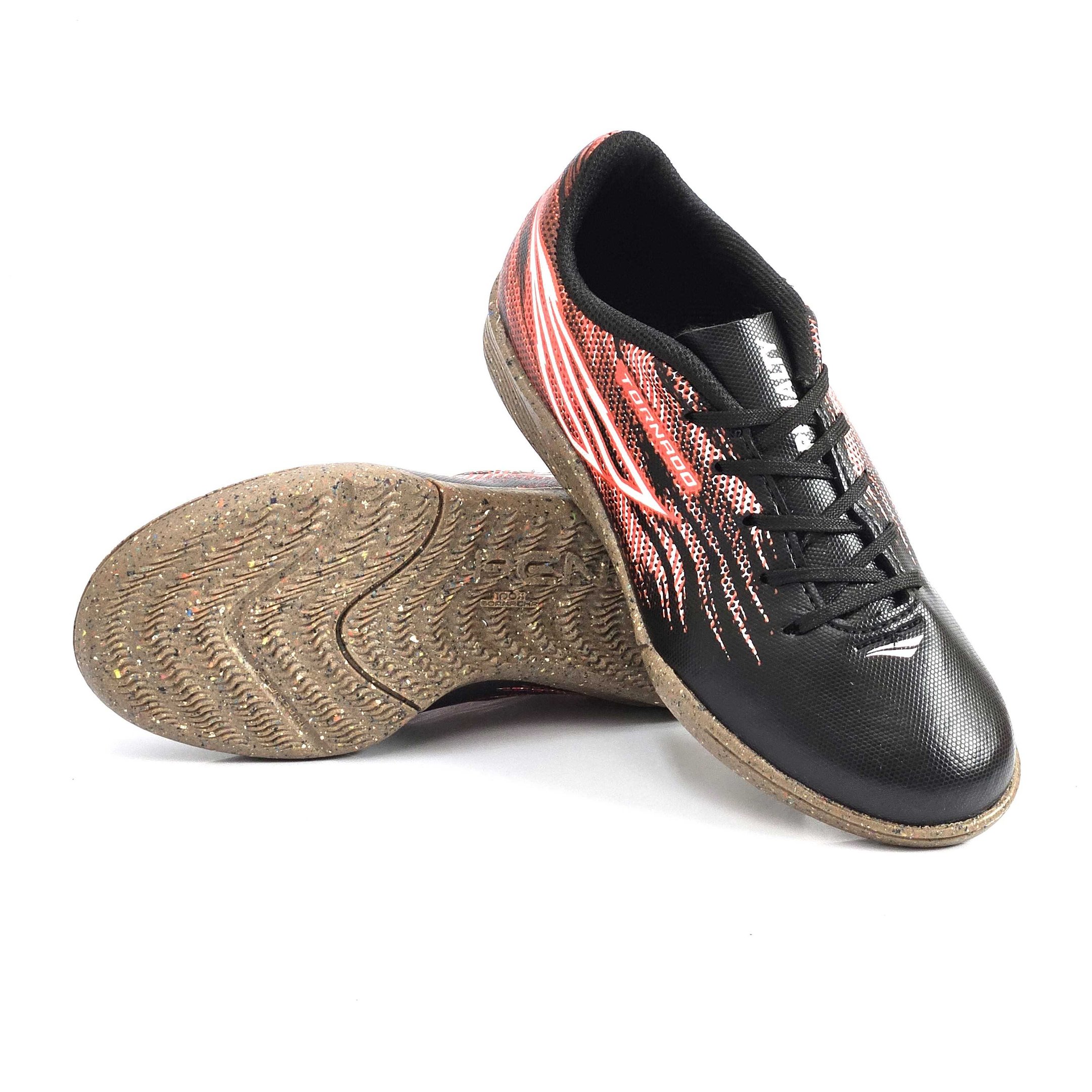 Chuteira Futsal Penalty Tornado Preto/Vermelho 2