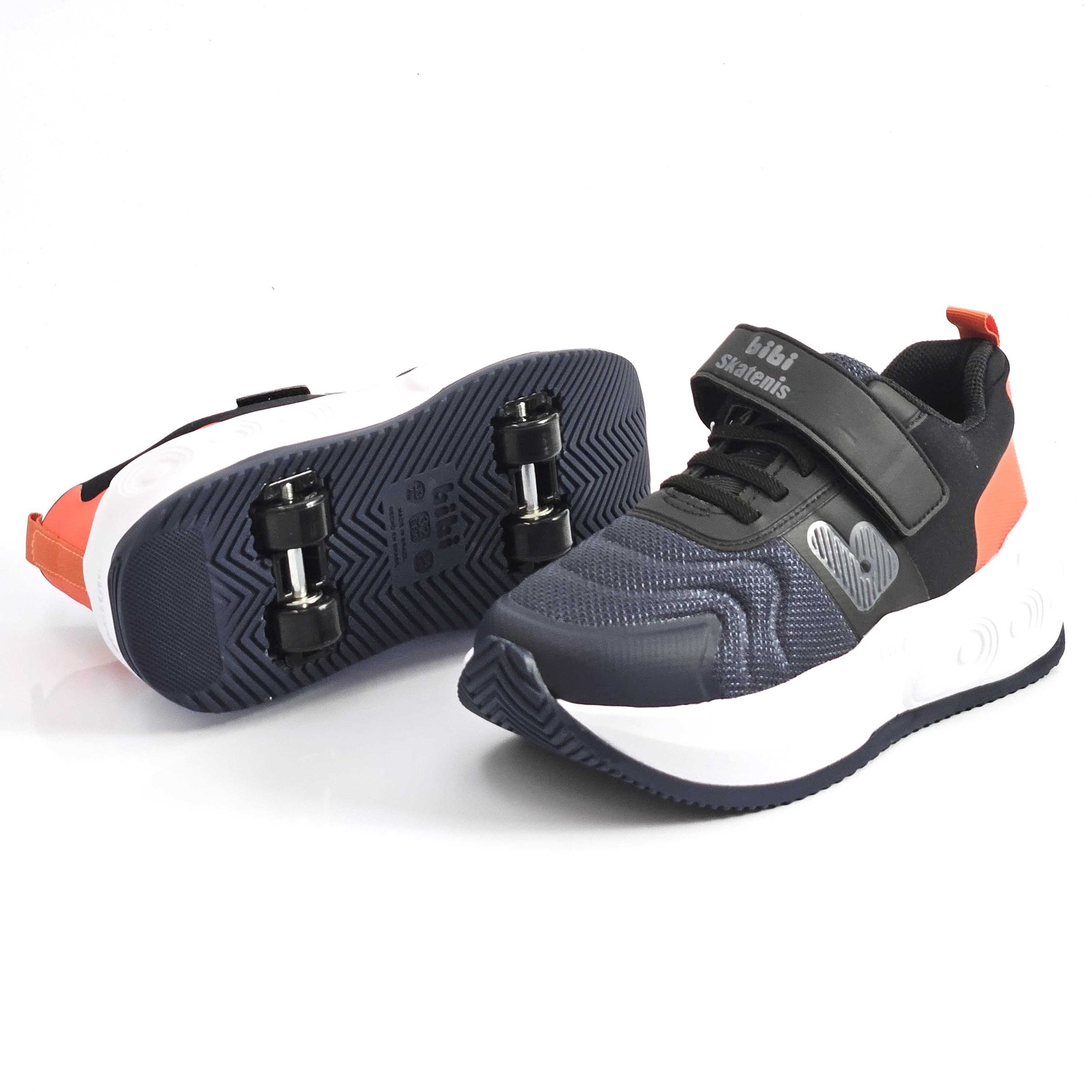 Tênis Infantil Menino Bibi Skatenis Com Rodinhas Preto/Azul Marinho 2