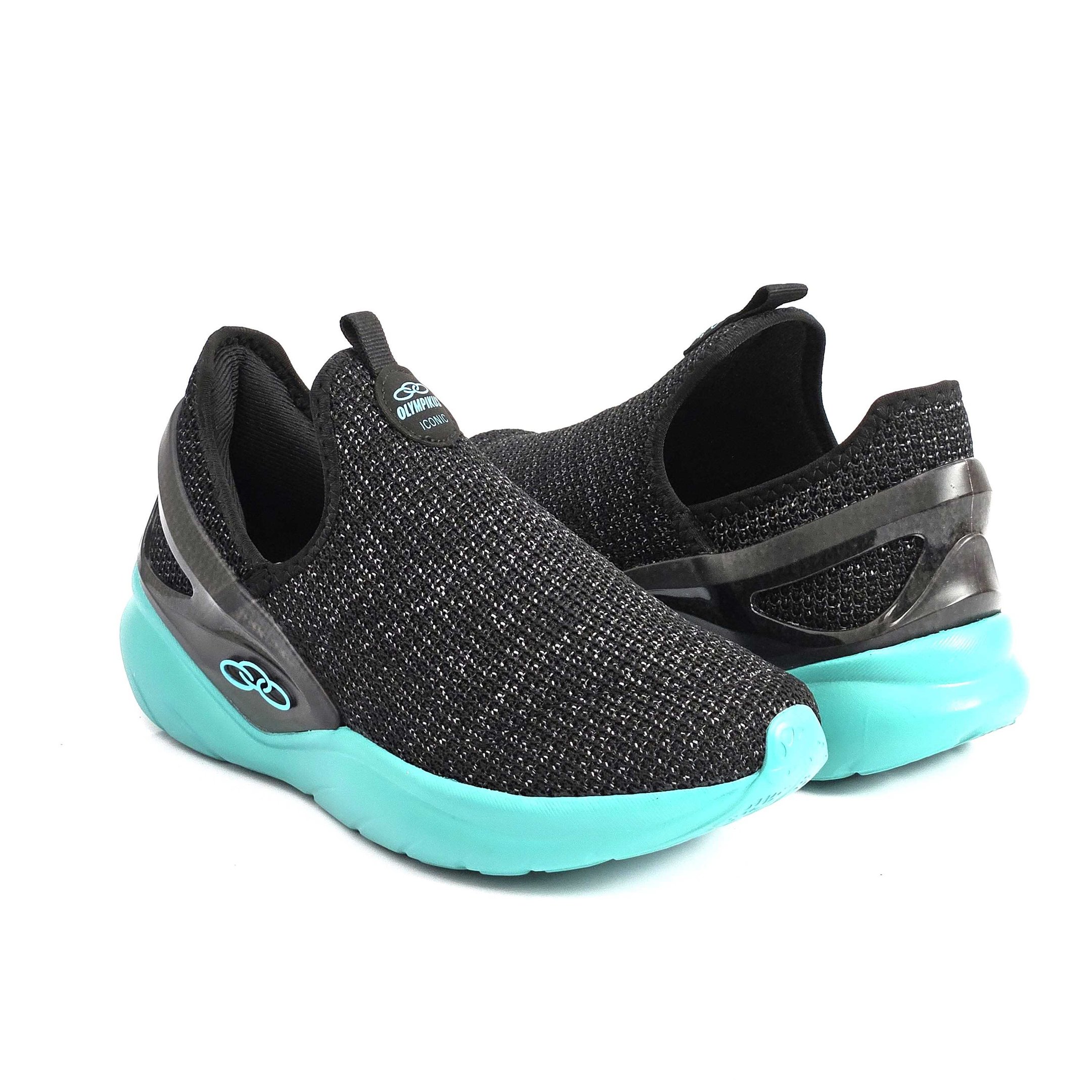 Tênis Infantil Olympikus Iconic Slip On Preto/Azul 2