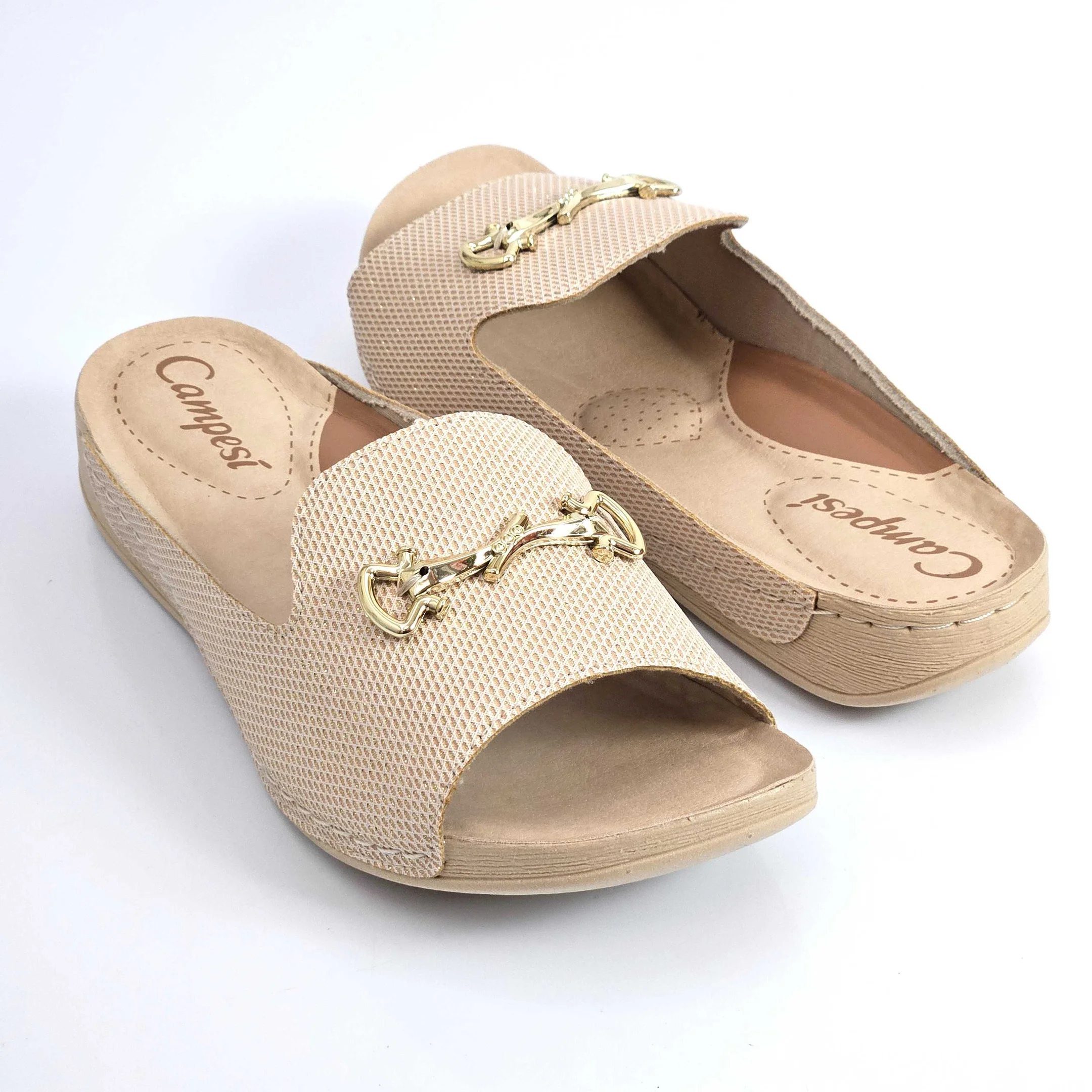 Tamanco Campesí Gáspea Blaqueado Bege 2