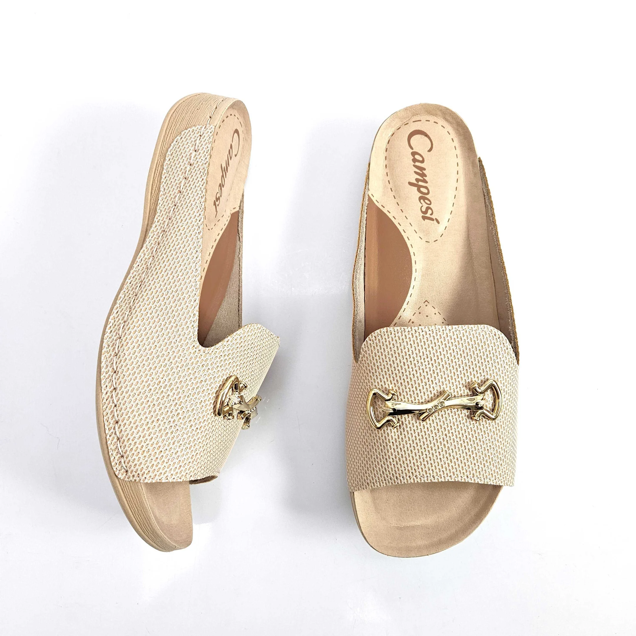 Tamanco Campesí Gáspea Blaqueado Bege 3