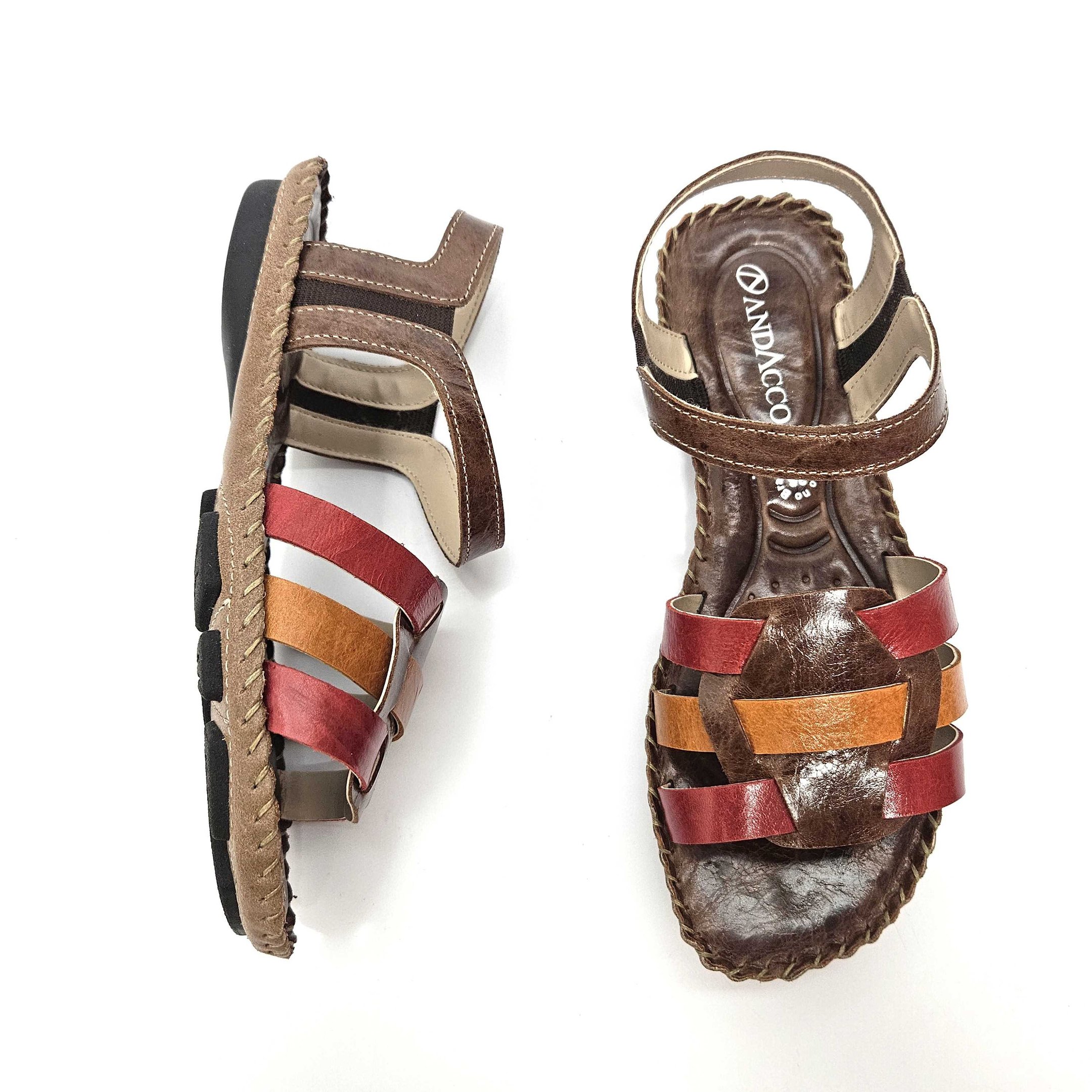 Sandália Rasteira Andacco Jade Em Couro Com Elástico Marrom 3