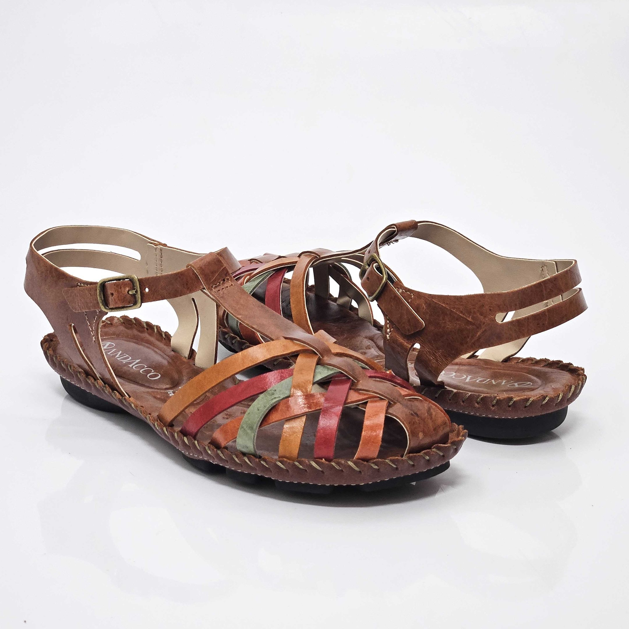 Sandália Rasteira Andacco Jade Fechada Em Couro Marrom 2